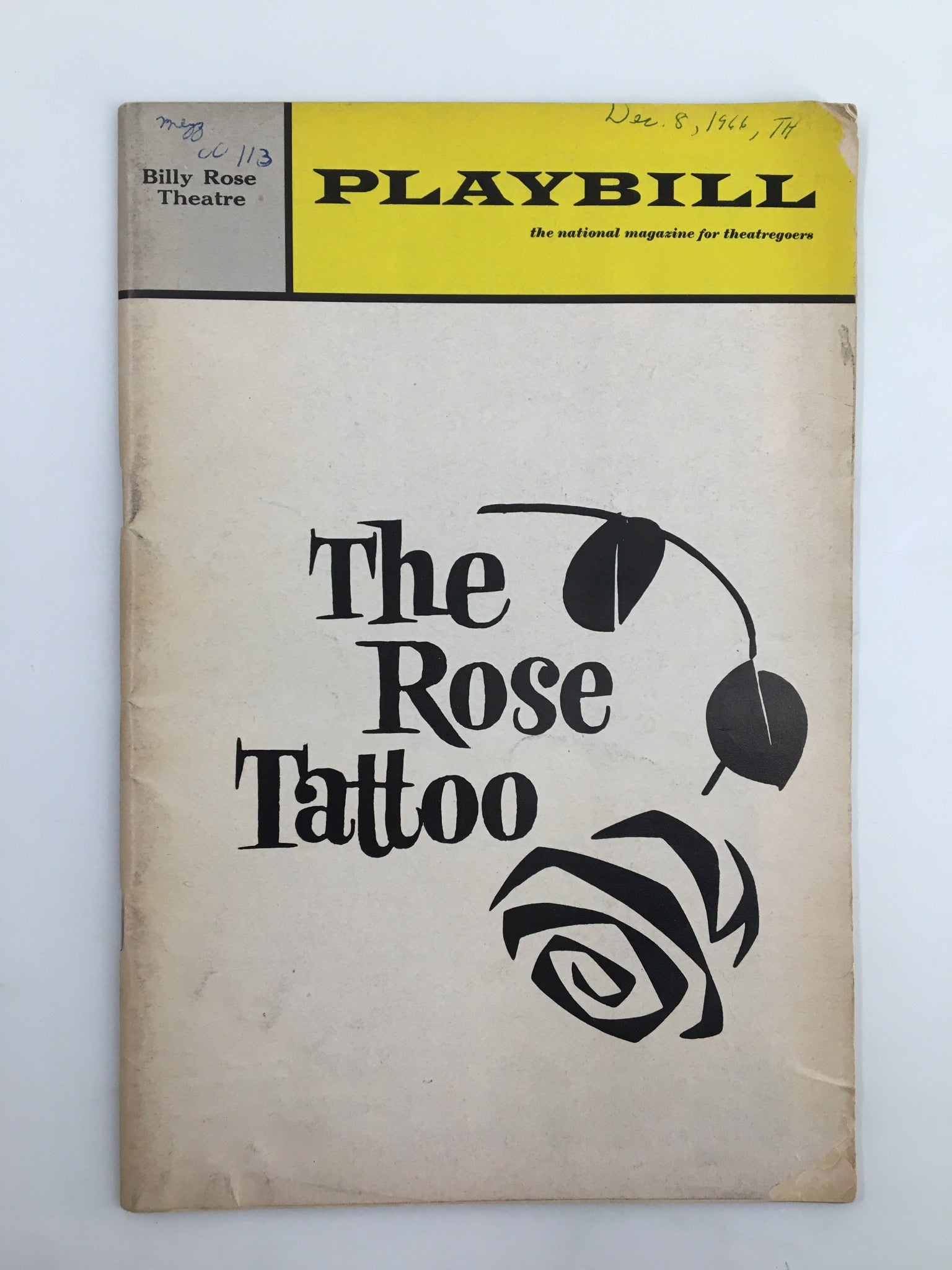 1966 Playbill Billy Rose Theatre Maureen Stapleton in The Rose Tattoo