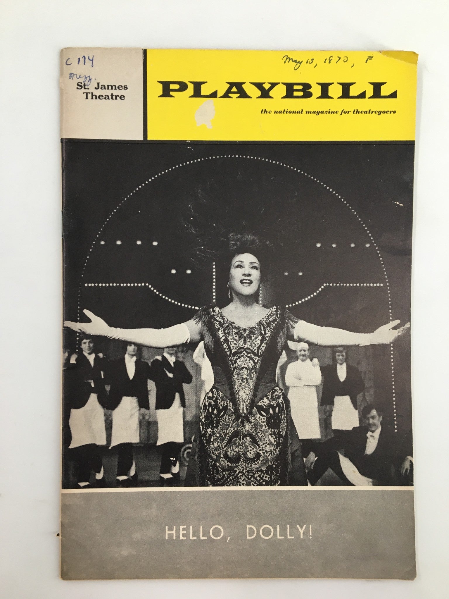 1970 Playbill St. James Theater Ethel Merman, Jack Goode in Hello, Dolly!