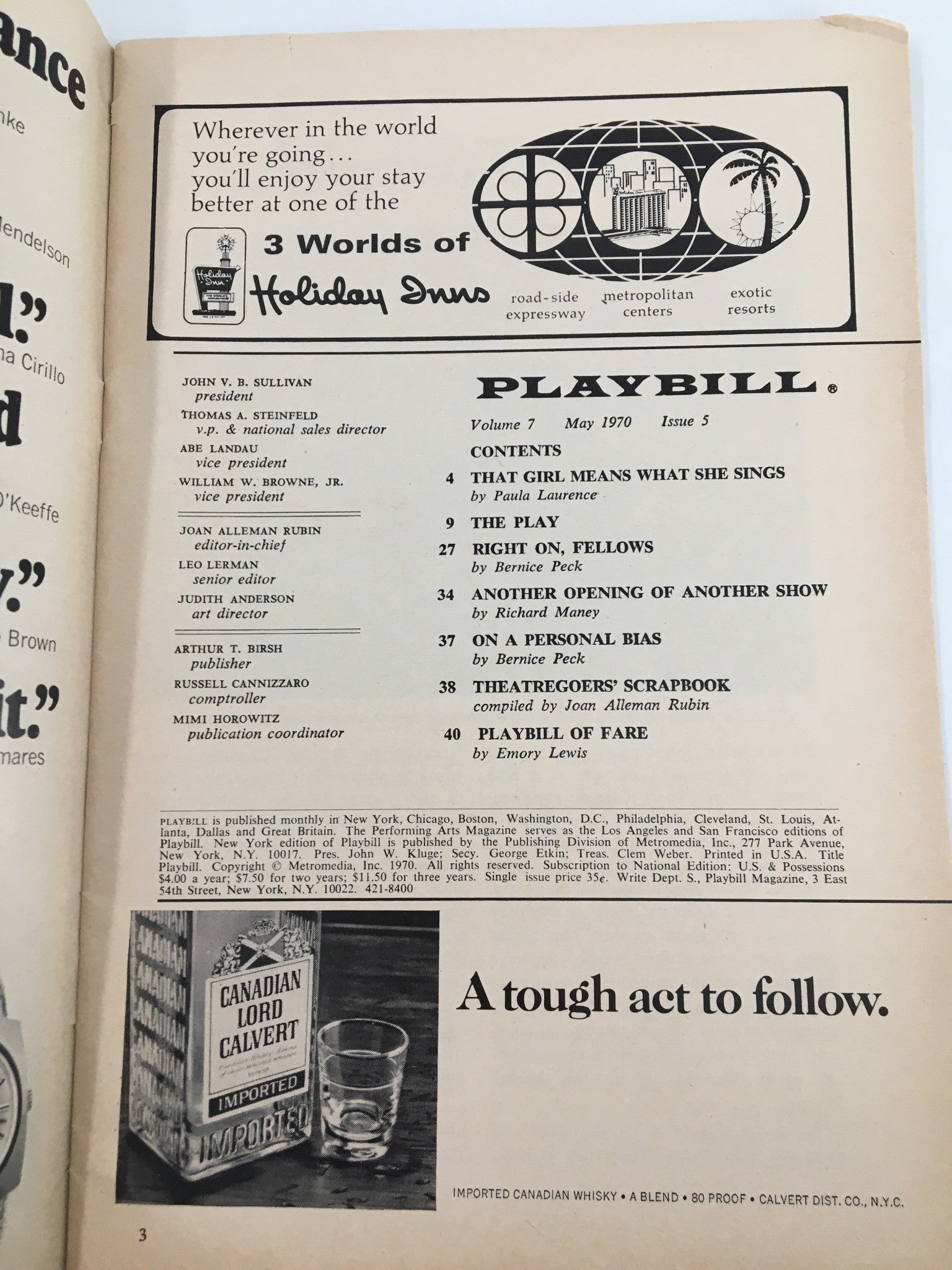 1970 Playbill St. James Theater Ethel Merman, Jack Goode in Hello, Dolly!