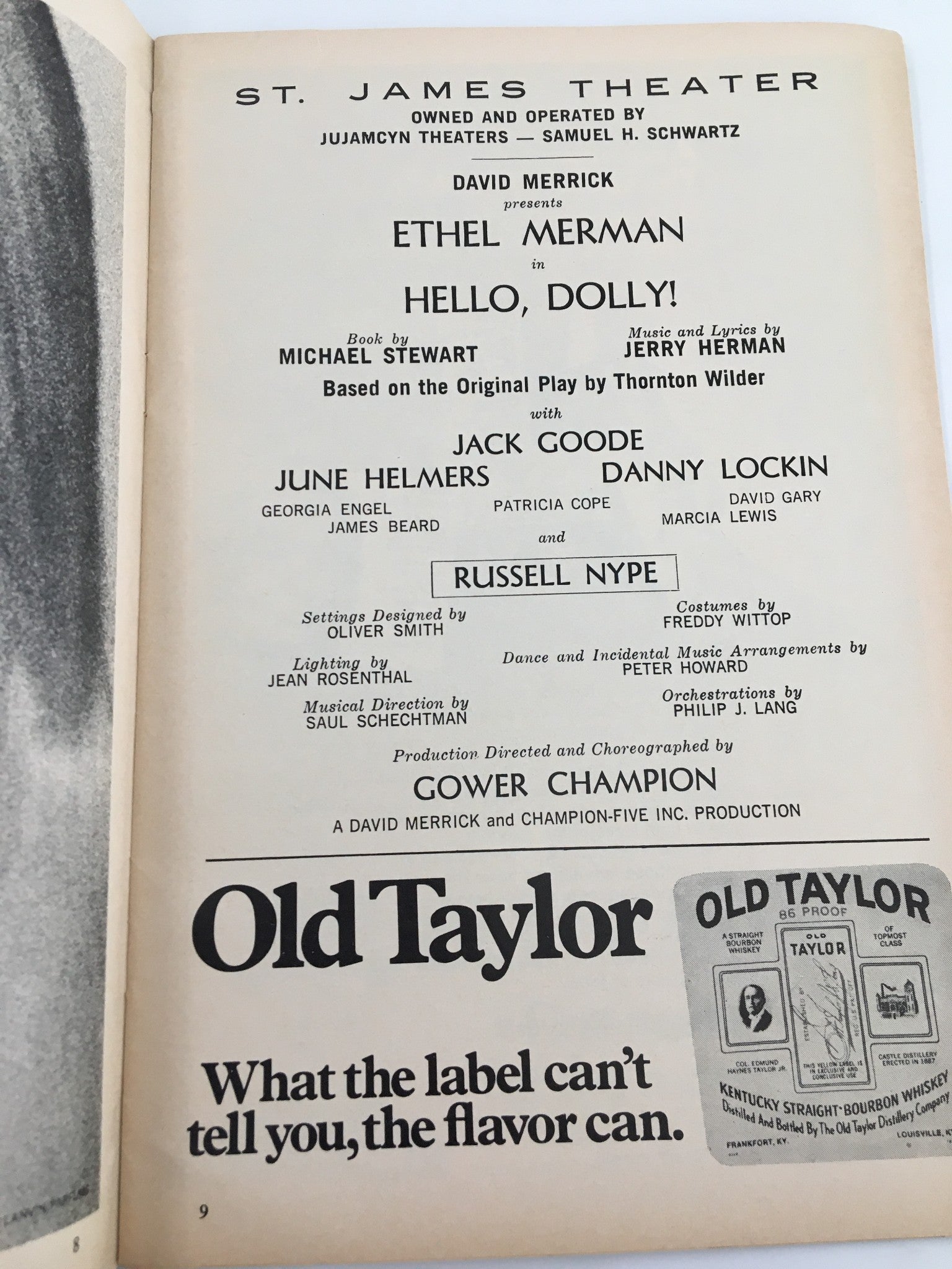 1970 Playbill St. James Theater Ethel Merman, Jack Goode in Hello, Dolly!