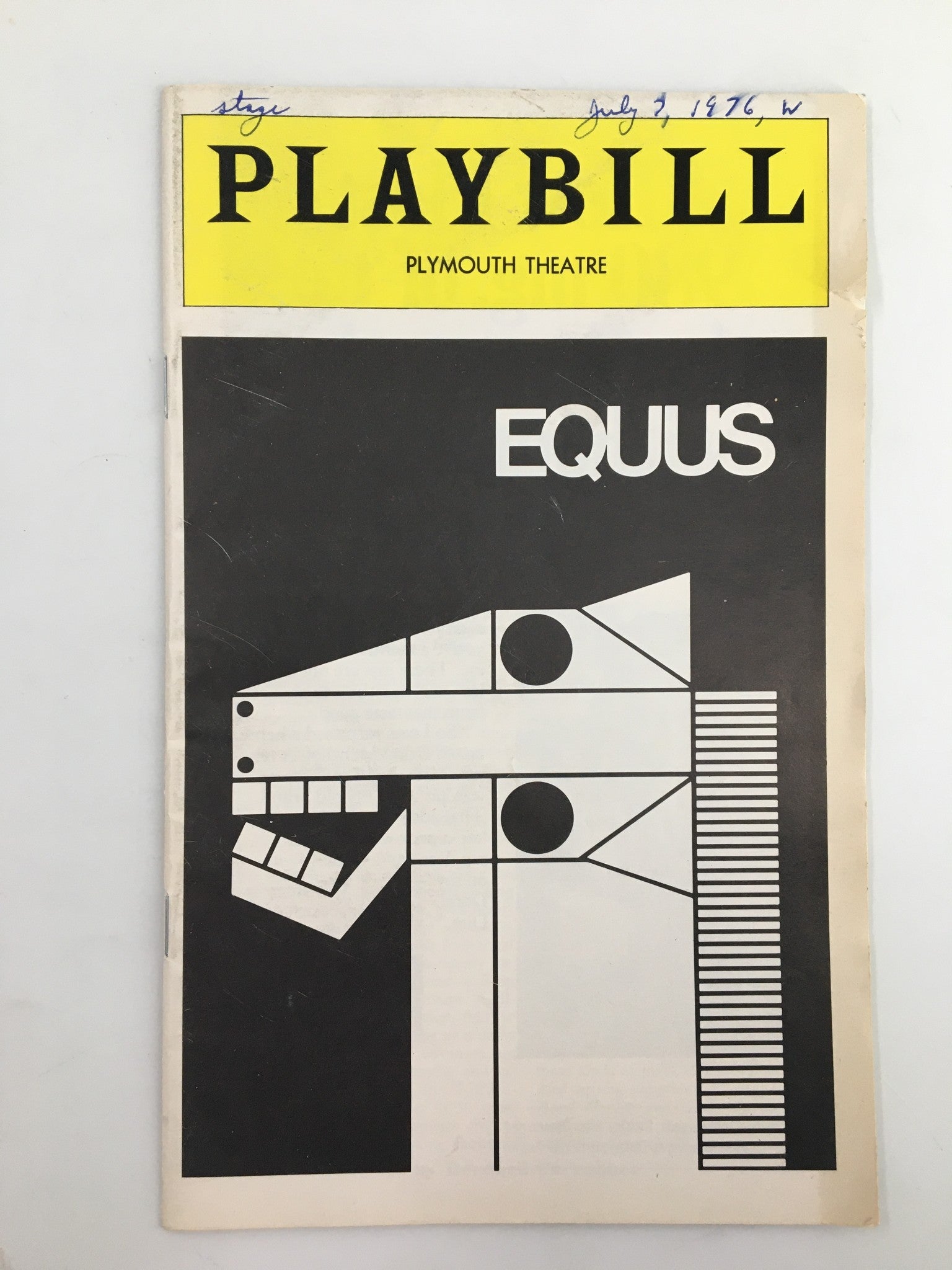 1976 Playbill Plymouth Theatre Anthony Perkins, Keith McDermott in Equus