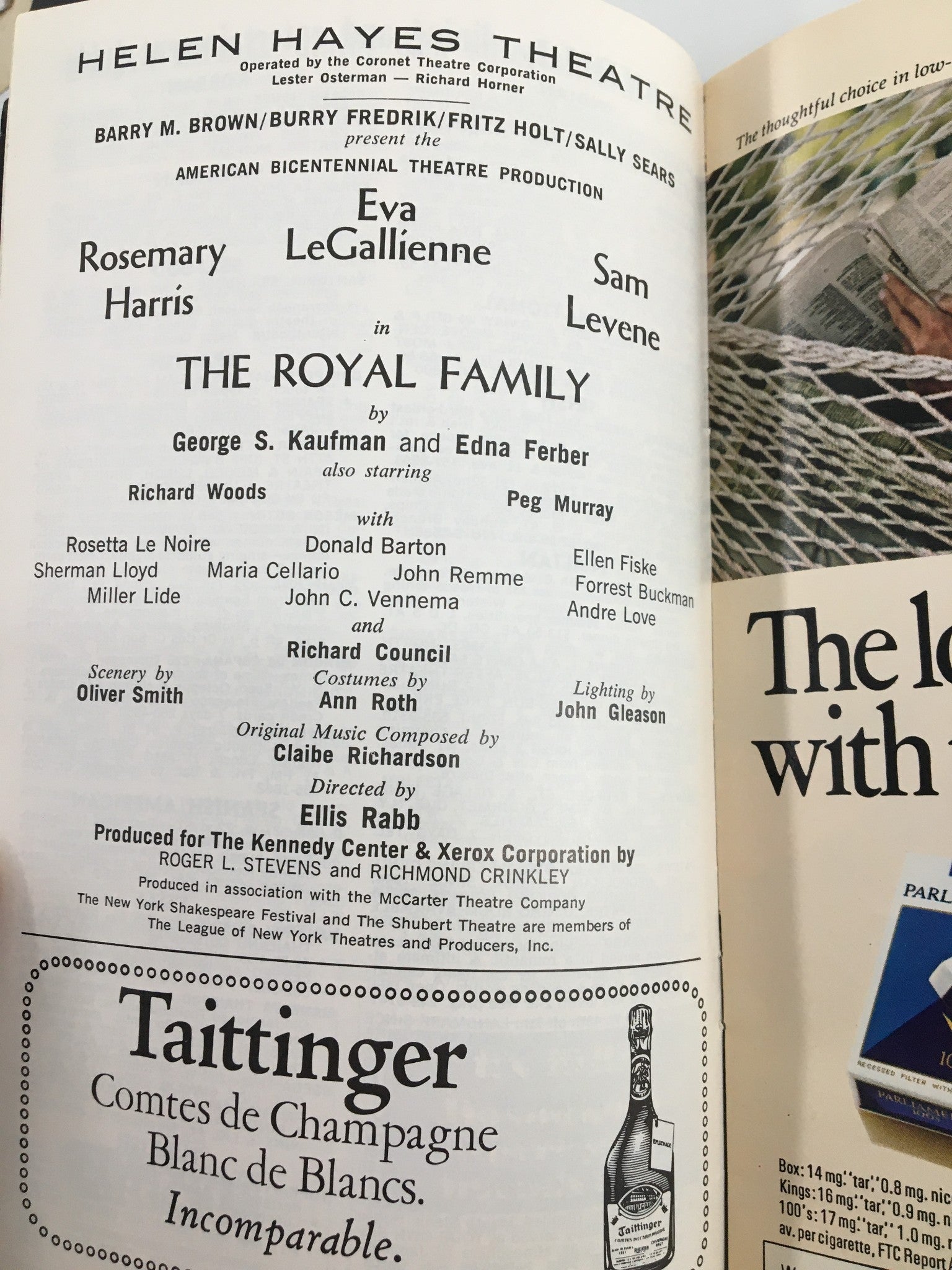 1976 Playbill Helen Hayes Theatre Rosemay Harris in The Royal Family