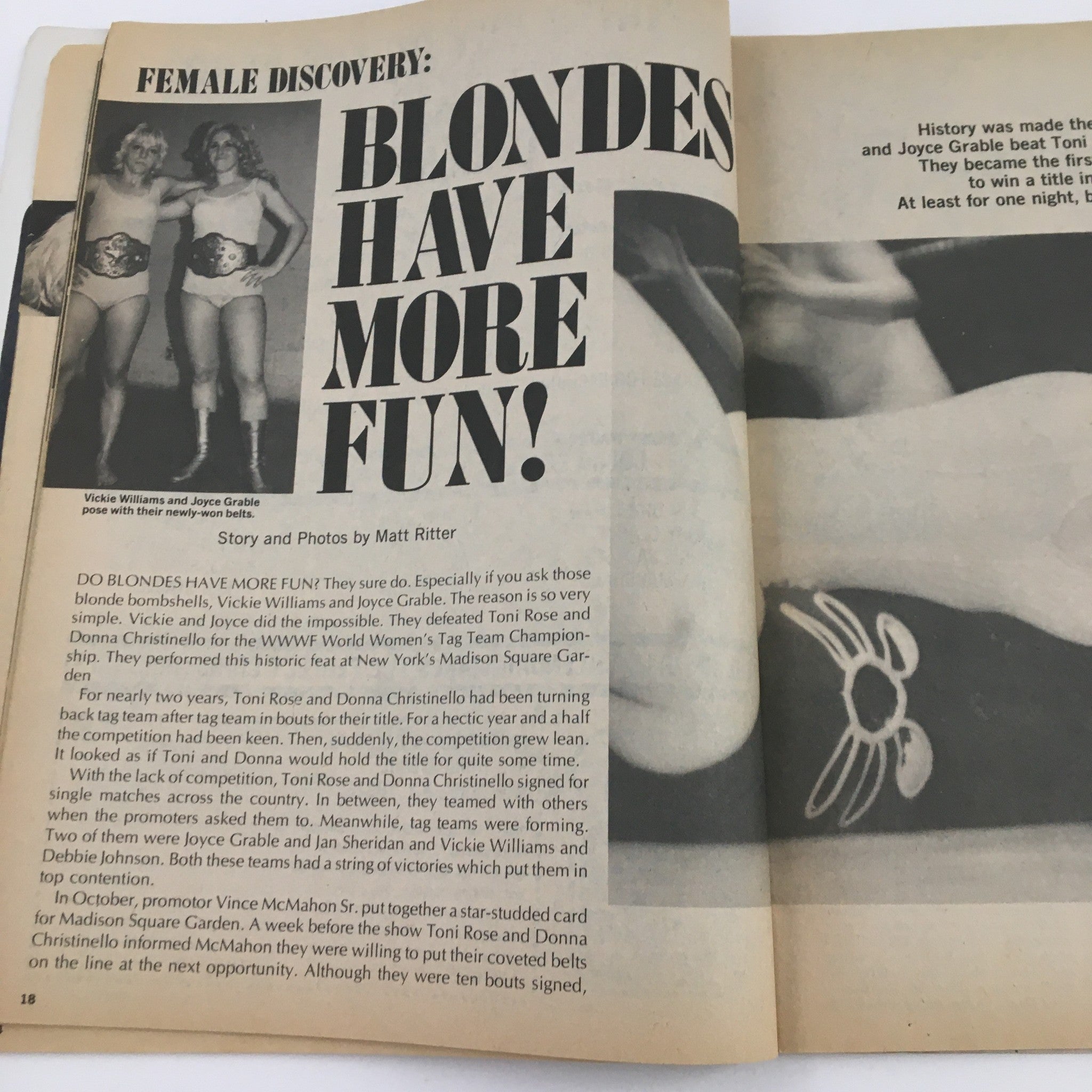 Wrestling Sports Star Girl-Wrestler Special 1976 Susan Green vs Moolah No Label