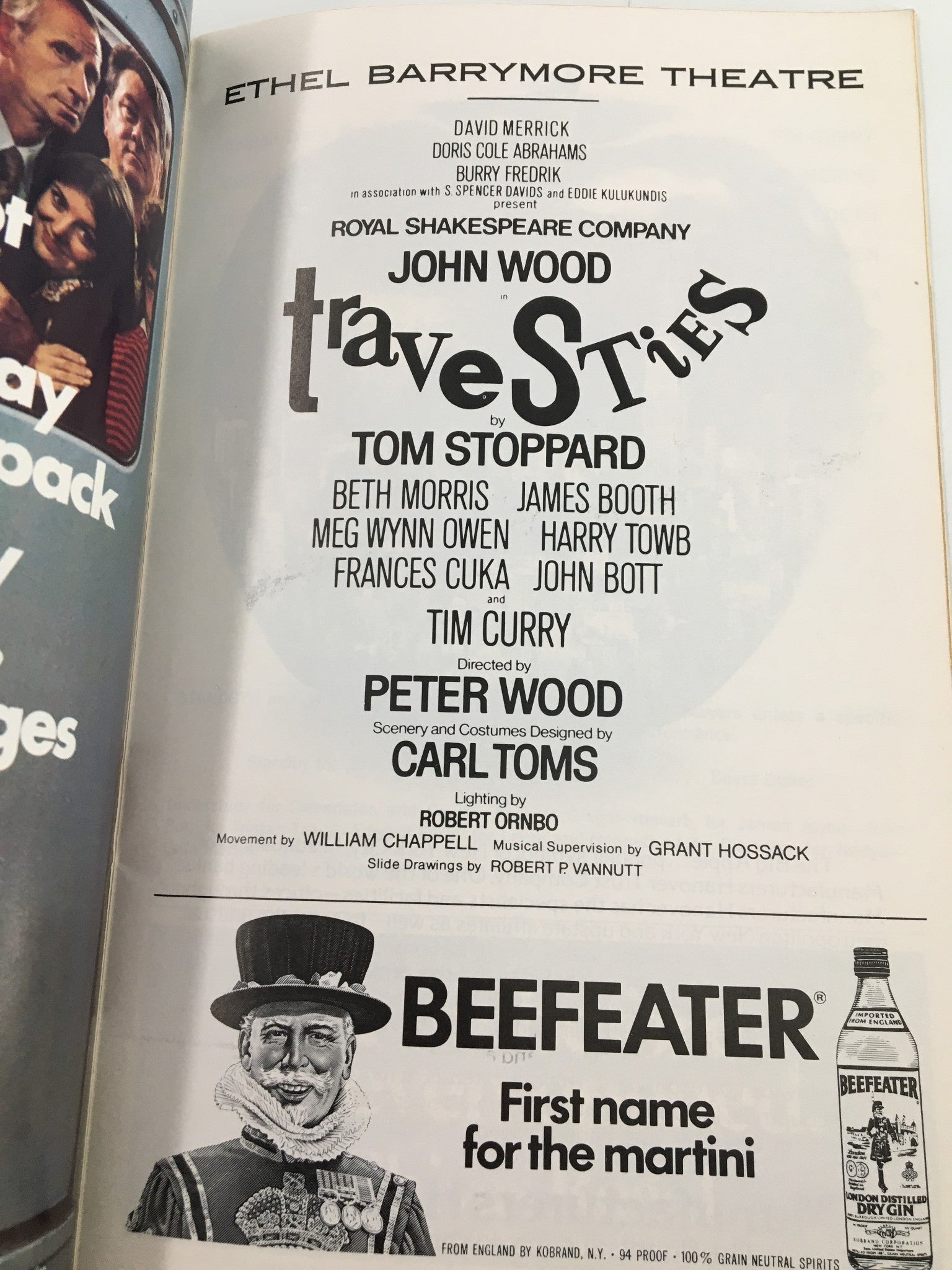 1976 Playbill Ethel Barrymore Theatre John Wood in Travesties by Tom Stoppard