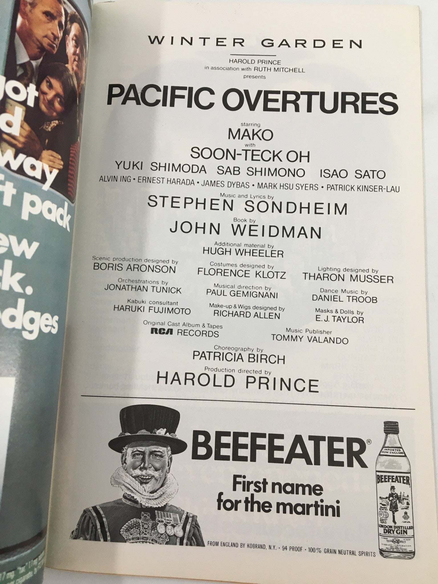 1976 Playbill Winter Garden Mako, Soon-Teck Oh in Pacific Overtures