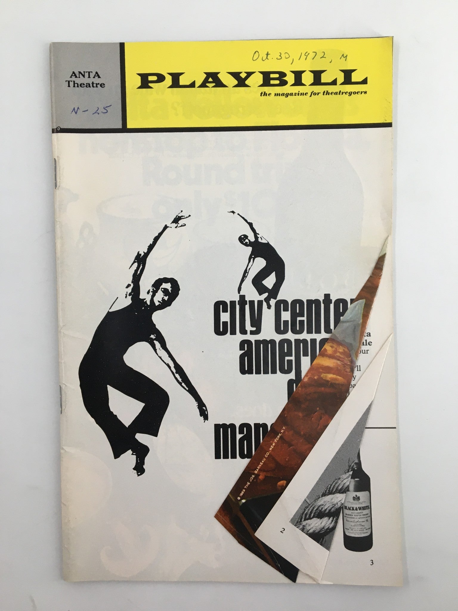 1972 Playbill Anta Theatre City Center American Dance Marathon '72