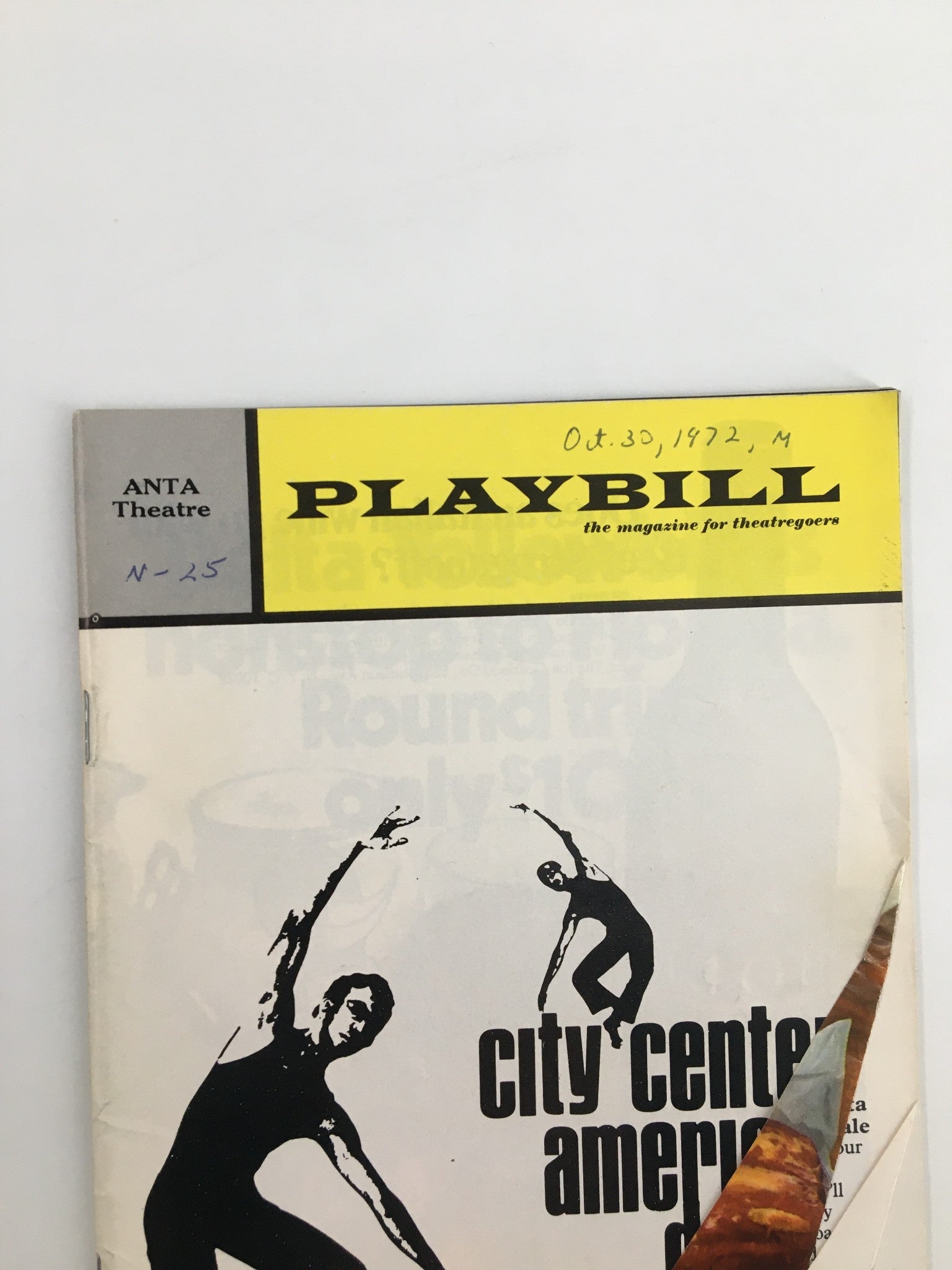 1972 Playbill Anta Theatre City Center American Dance Marathon '72