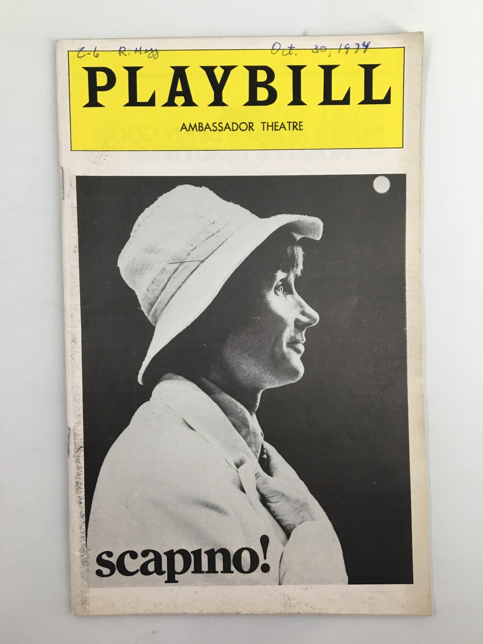 1974 Playbill Ambassador Theatre Jim Dale, Gavin Reed in Scapino