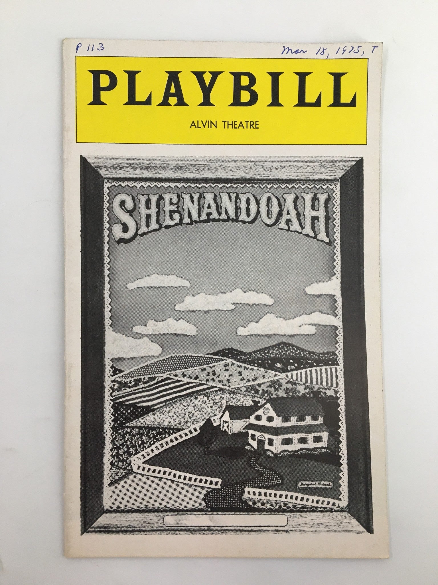 1975 Playbill Alvin Theatre John Cullum, Donna Theodore in Shenandoah