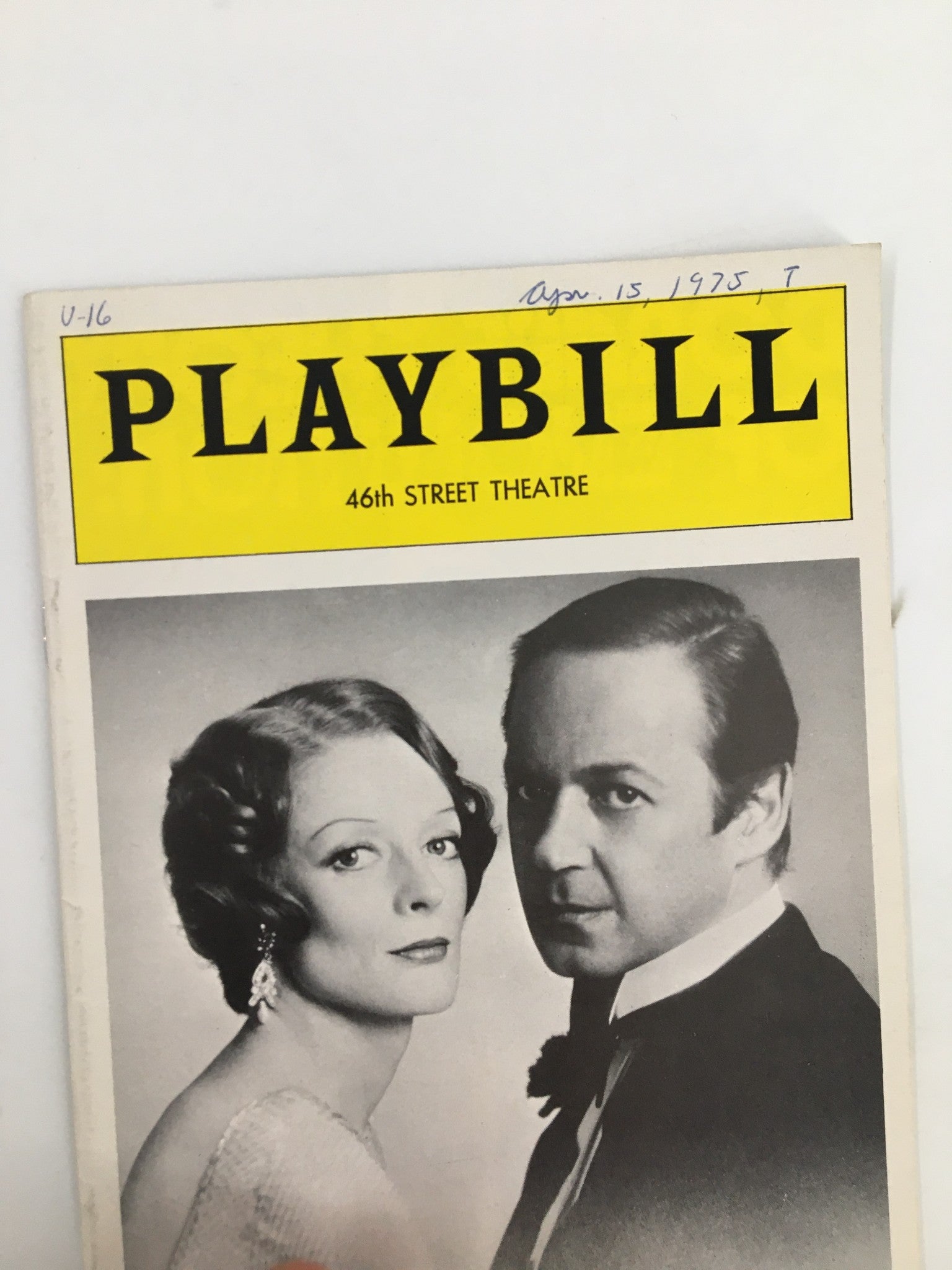 1975 Playbill 46th Street Theatre Maggie Smith, John Standing in Private Lives