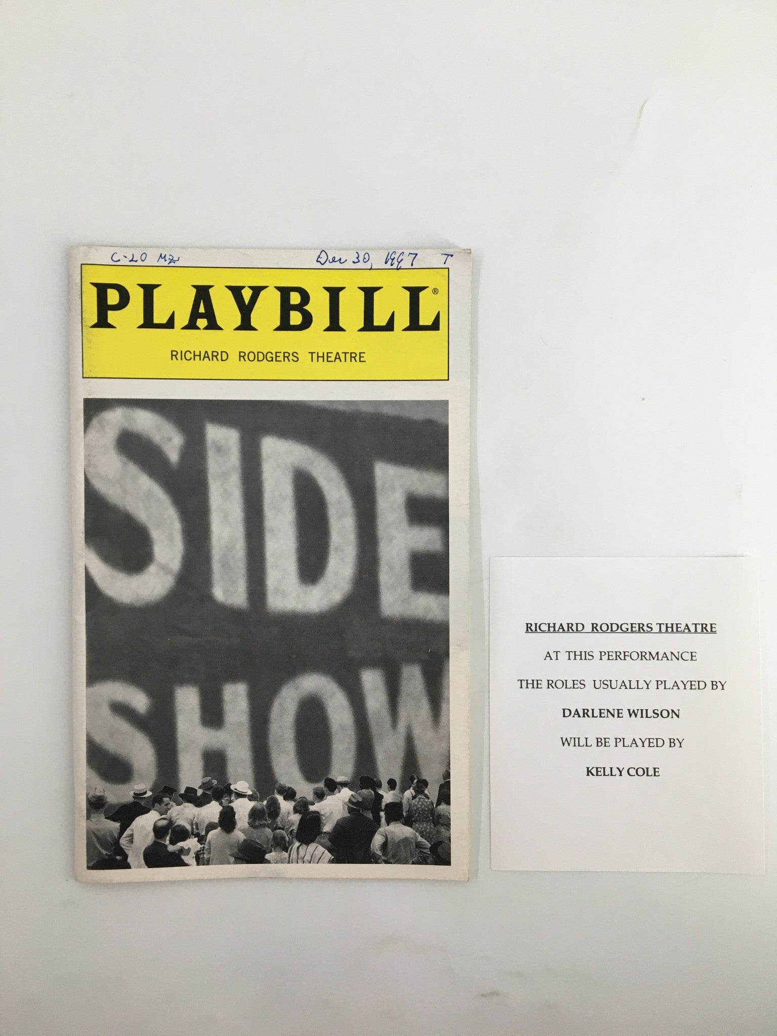 1998 Playbill Richard Rodgers Theatre Alice Ripley, Emily Skinner in Side Show