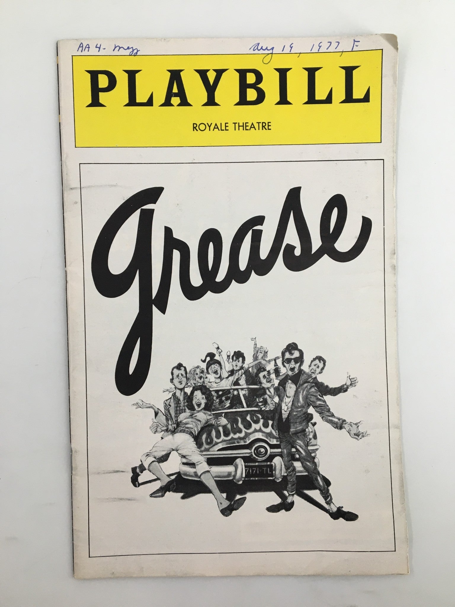 1977 Playbill Royale Theatre Peggy Lee Brennan, Lorelle Brina in Grease Musical