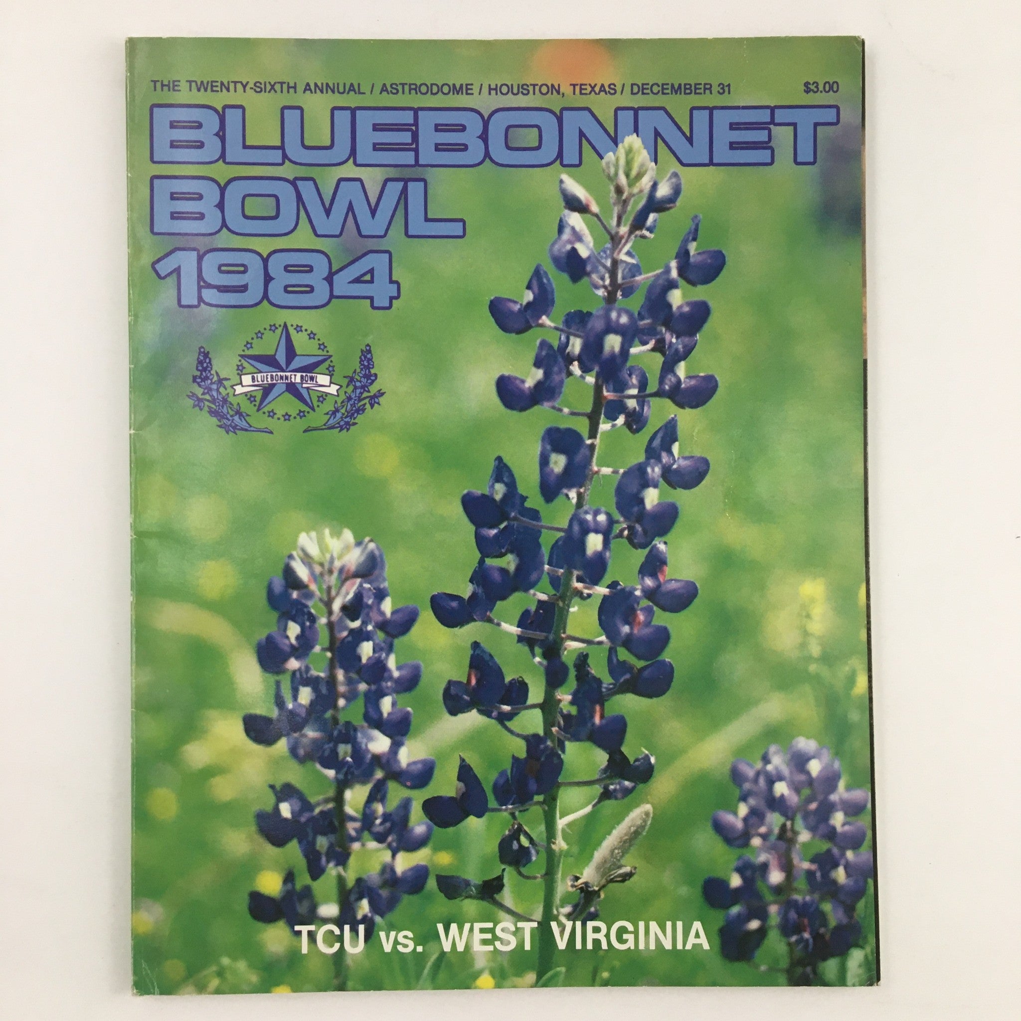 1984 Bluebonnet Bowl Official Game Program TCU vs West Virginia