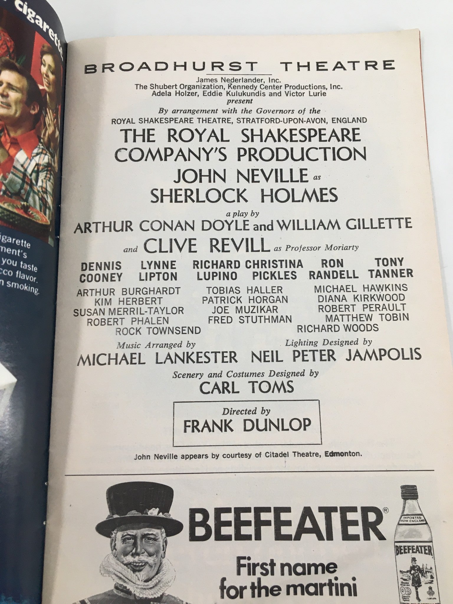 1975 Playbill Broadhurst Theatre John Neville in Sherlock Holmes