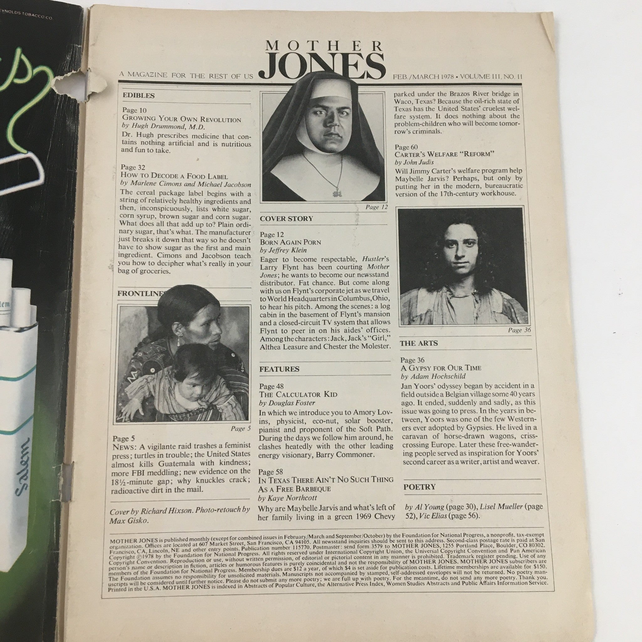 Mother Jones Magazine February 1978 A Very Intimate Look at Larry Flynt