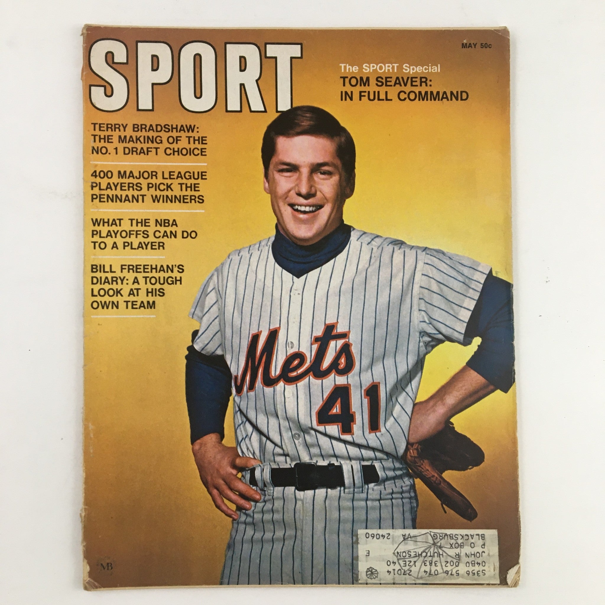 Sport Magazine May 1970 Tom Seaver & Terry Bradshaw No. 1 Draft Choice