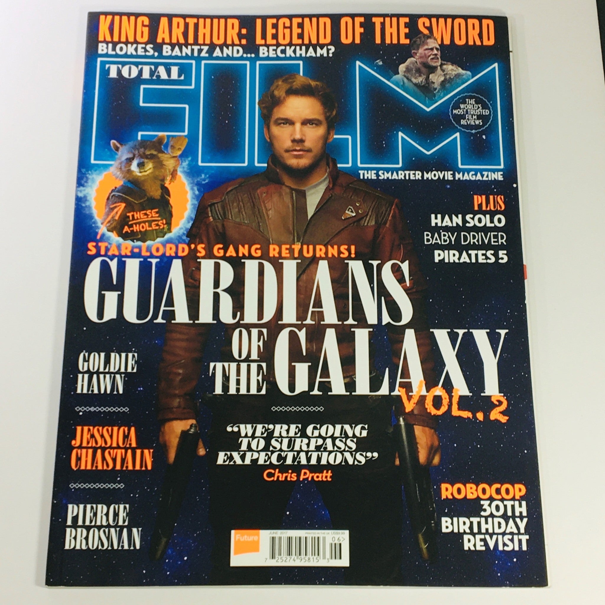 Total Film Magazine June 2017 Chris Pratt Star Lord, Jessica Chastain UK Import