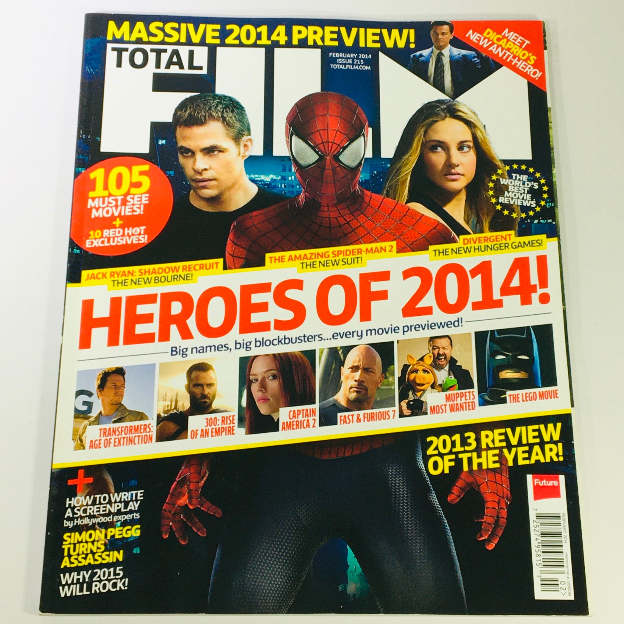 Total Film Magazine February 2014 Chris Pine, Andrew Garfield, Dwayne UK Import