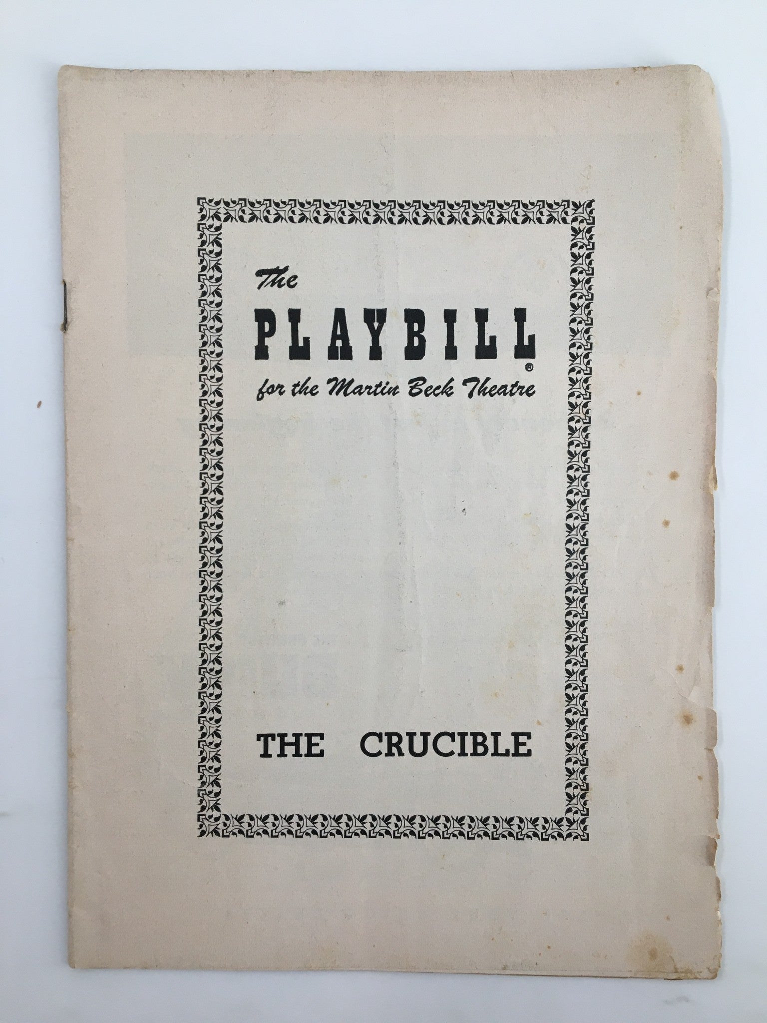 1953 Playbill Martin Beck Theatre E.G. Marshall in Arthur Miller's The Crucible