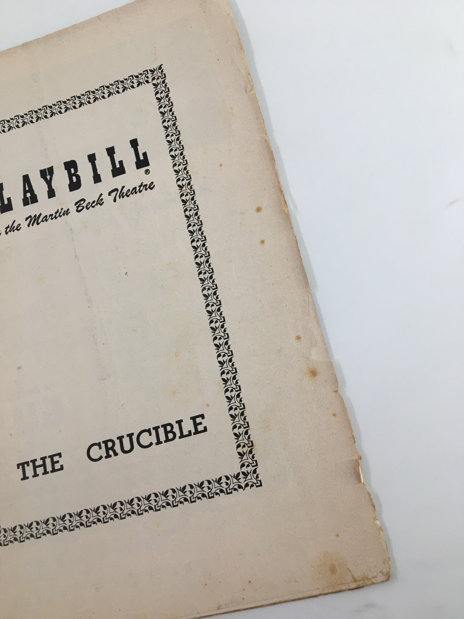 1953 Playbill Martin Beck Theatre E.G. Marshall in Arthur Miller's The Crucible