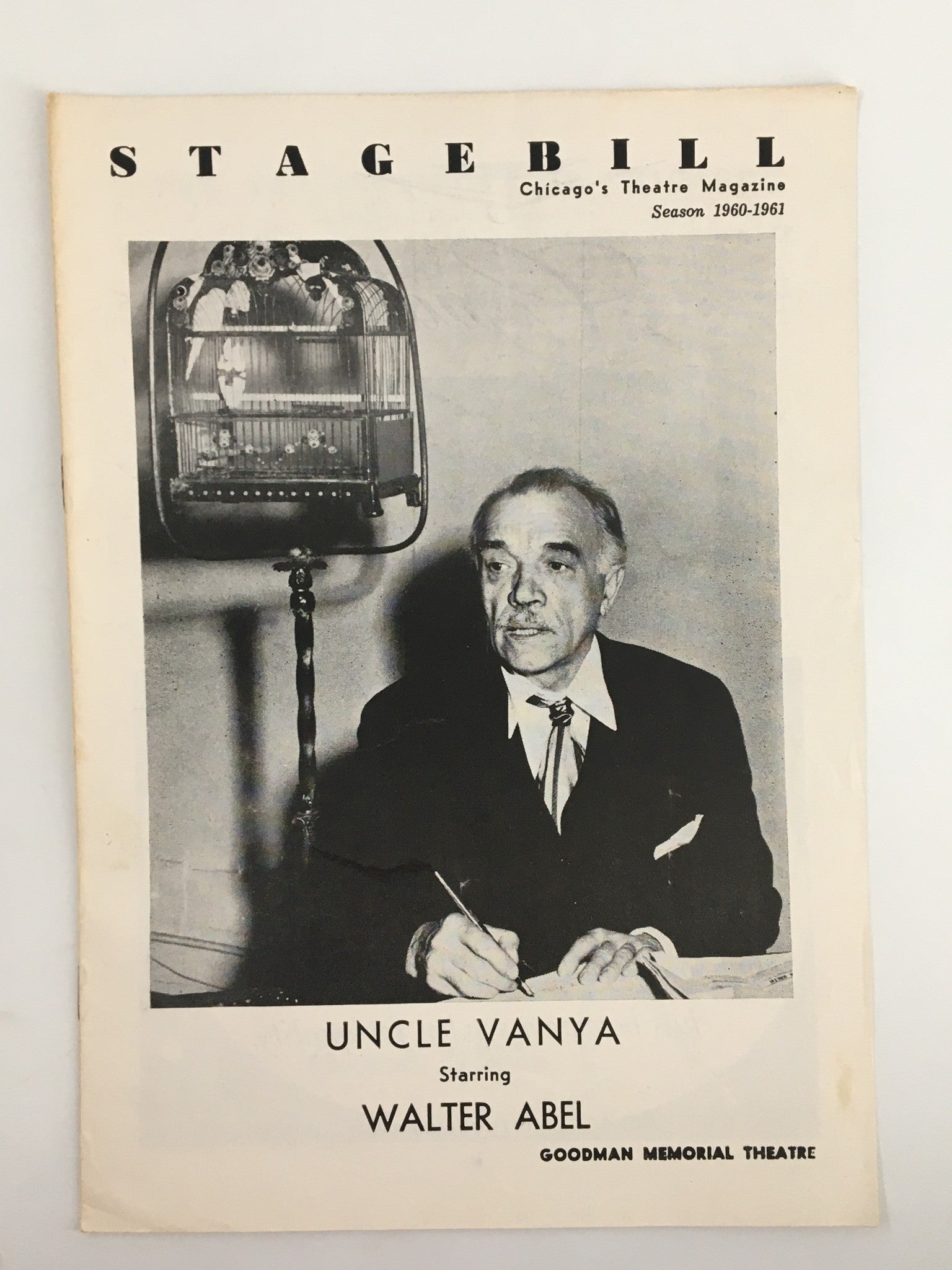 1961 Stagebill Goodman Memorial Theatre Walter Abel in Uncle Vanya