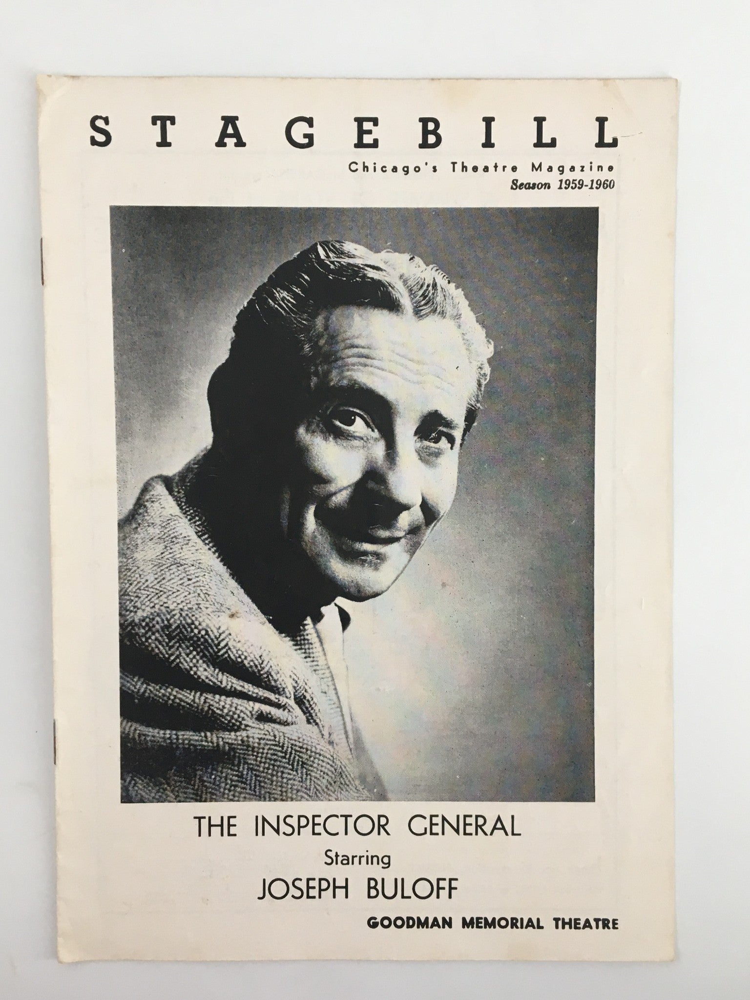 1960 Stagebill Goodman Memorial Thtr Joseph Buloff in The Inspector General