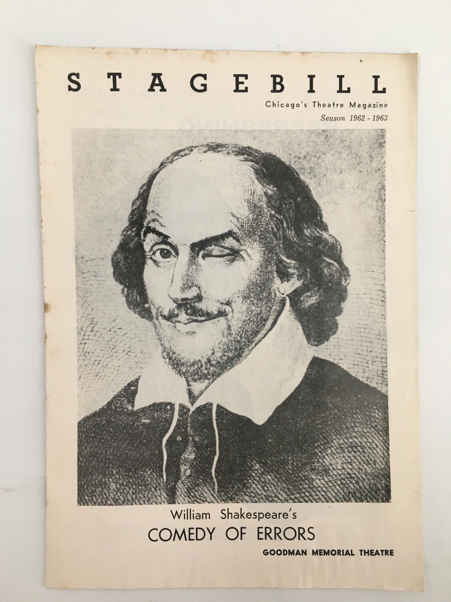 1962 Stagebill Goodman Memorial Theatre William Shakespeare's Comedy of Errors