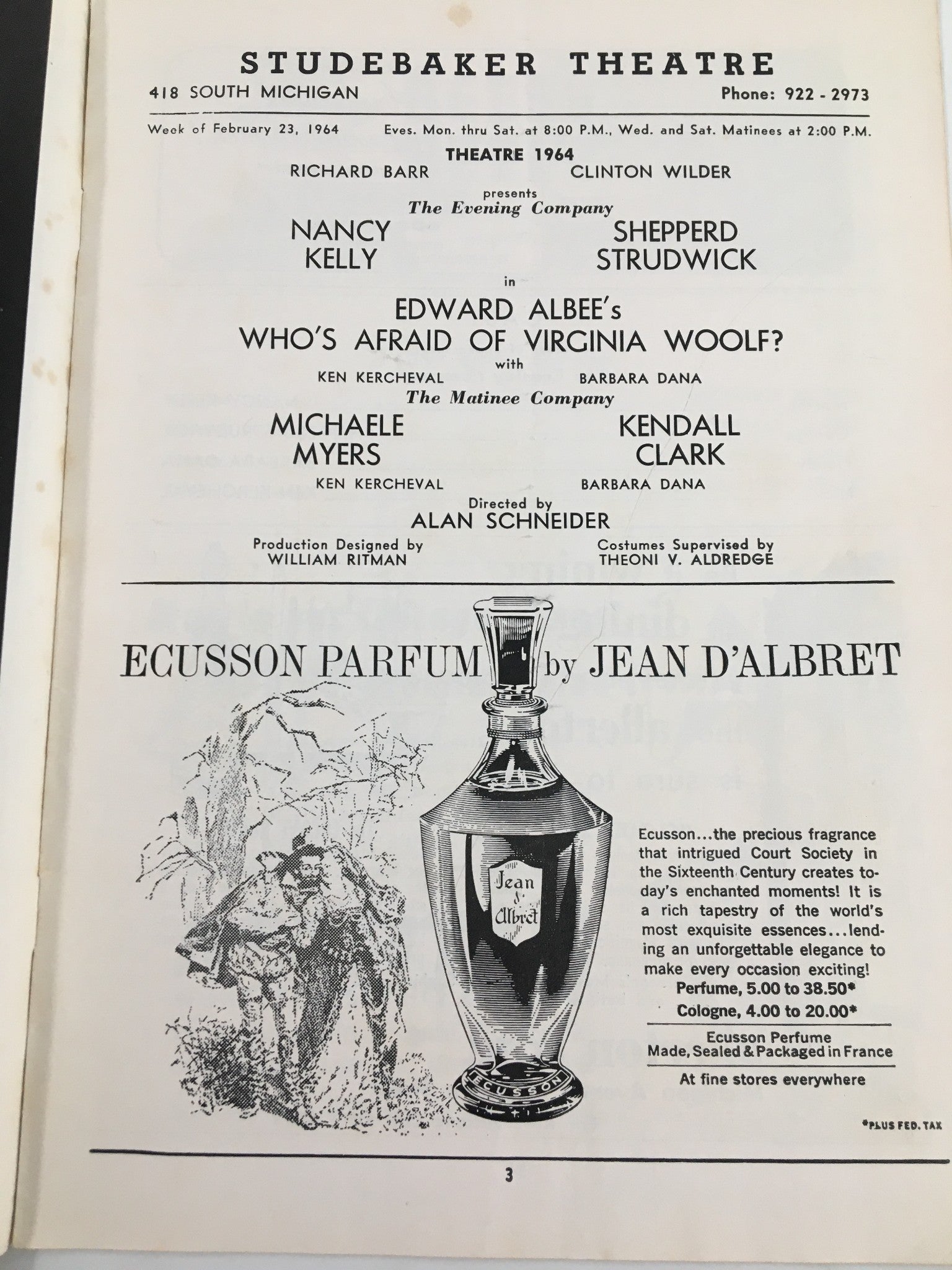 1964 Stagebill Studebaker Theatre Nancy Kelly in Who's Afraid of Virginia Woolf?