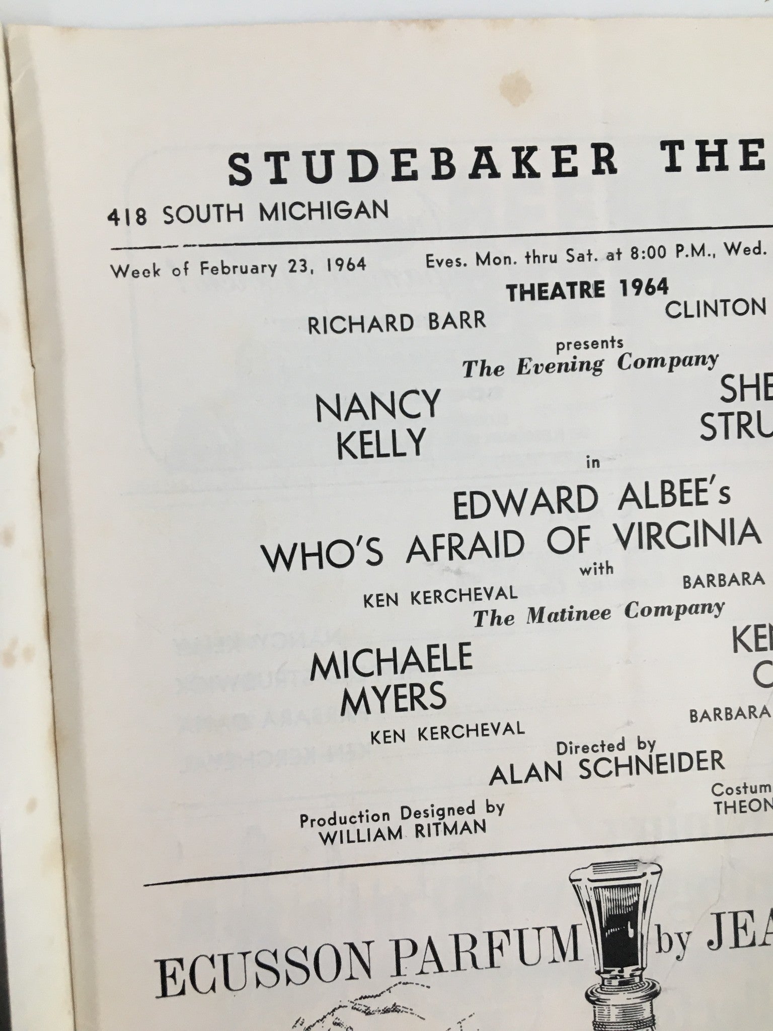 1964 Stagebill Studebaker Theatre Nancy Kelly in Who's Afraid of Virginia Woolf?