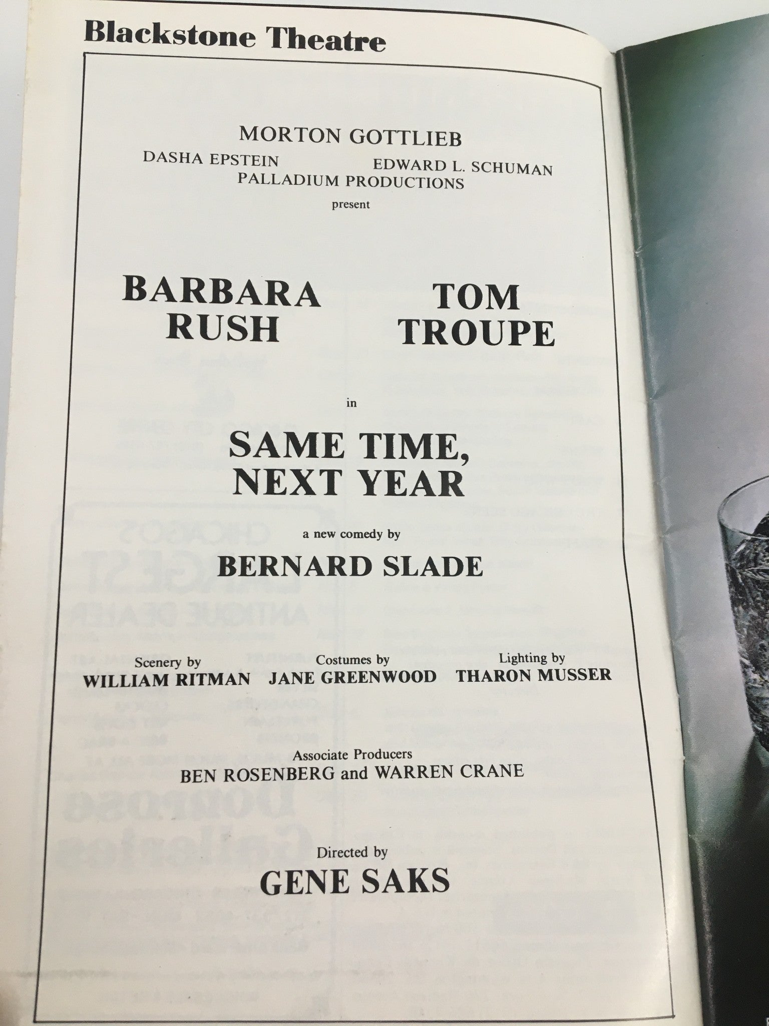 1976 Stagebill Blackstone Theatre Barbara Rush in Same Time, Next Year