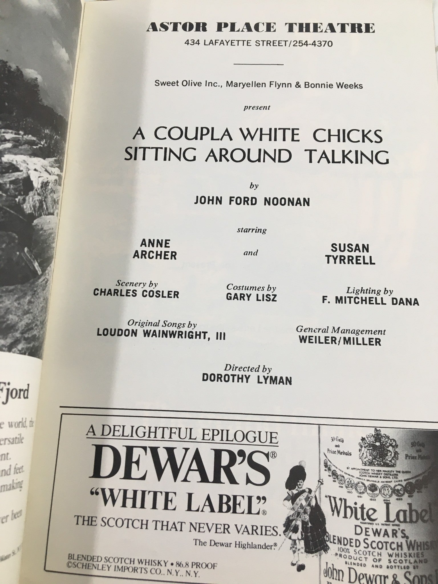 1981 Showbill Astor Place Theatre A Coupla White Chicks Sitting Around Talking