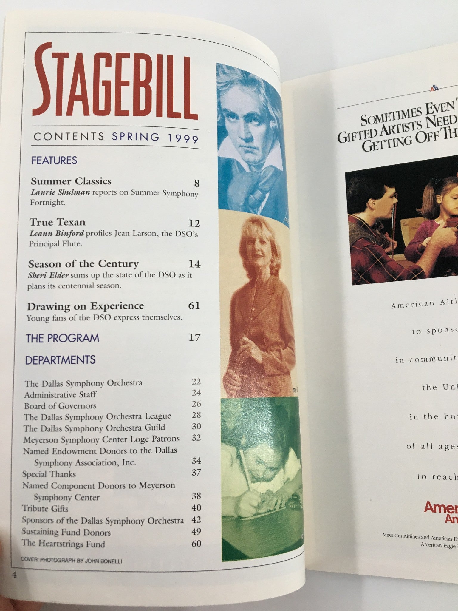 1999 Stagebill Dallas Symphony Association Laurie Shulman and Leann Binford