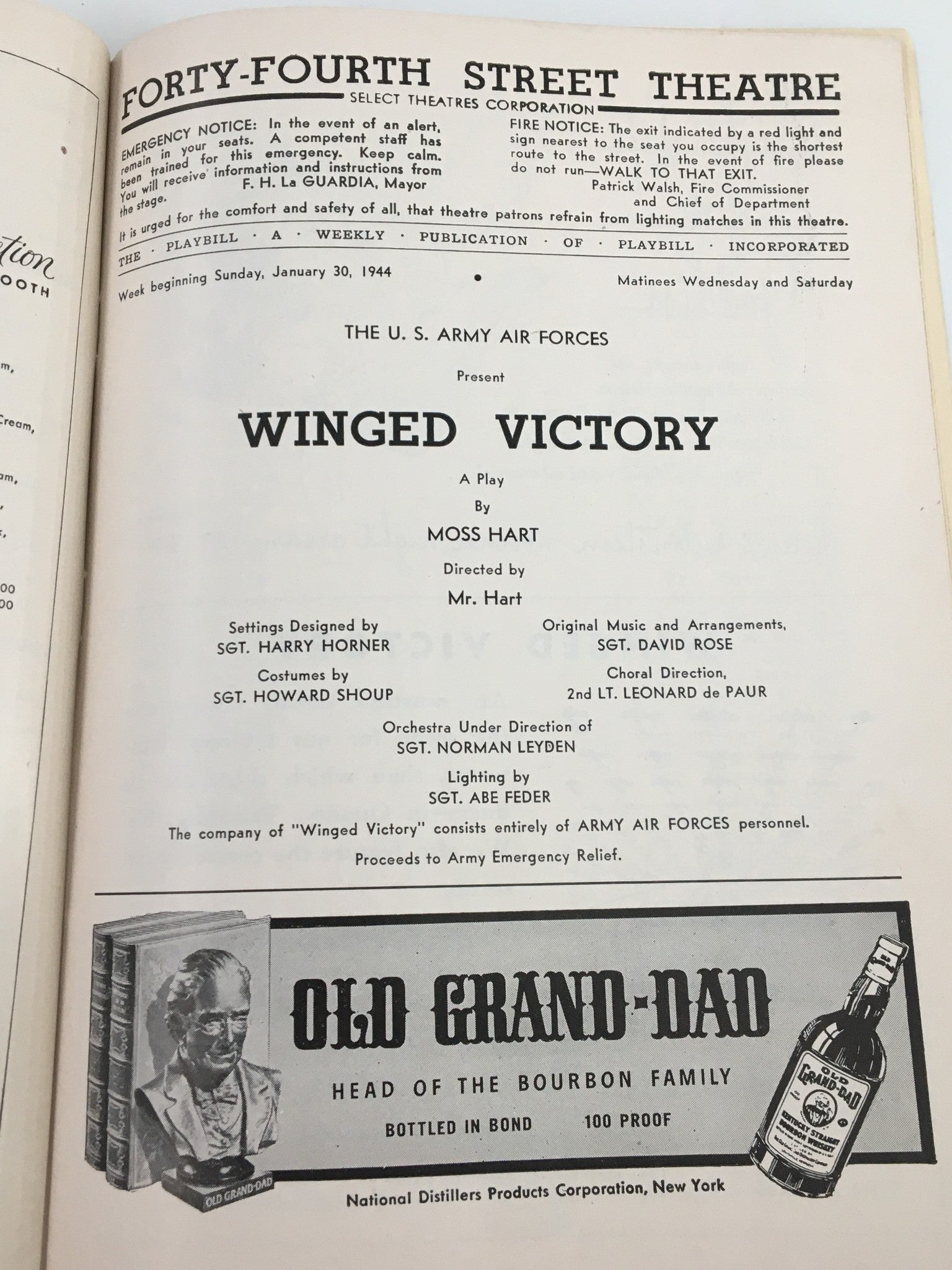 1944 Forty-Fourth Street Theatre The U.S. Army Forces in Winged Victory