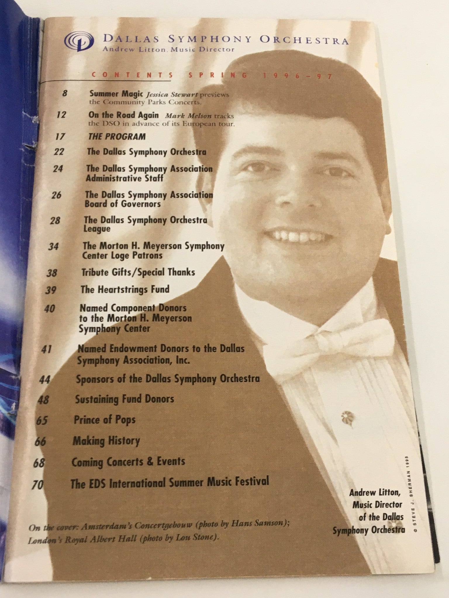 1997 Stagebill Dallas Symphony Orchestra Andrew Litton Music Director