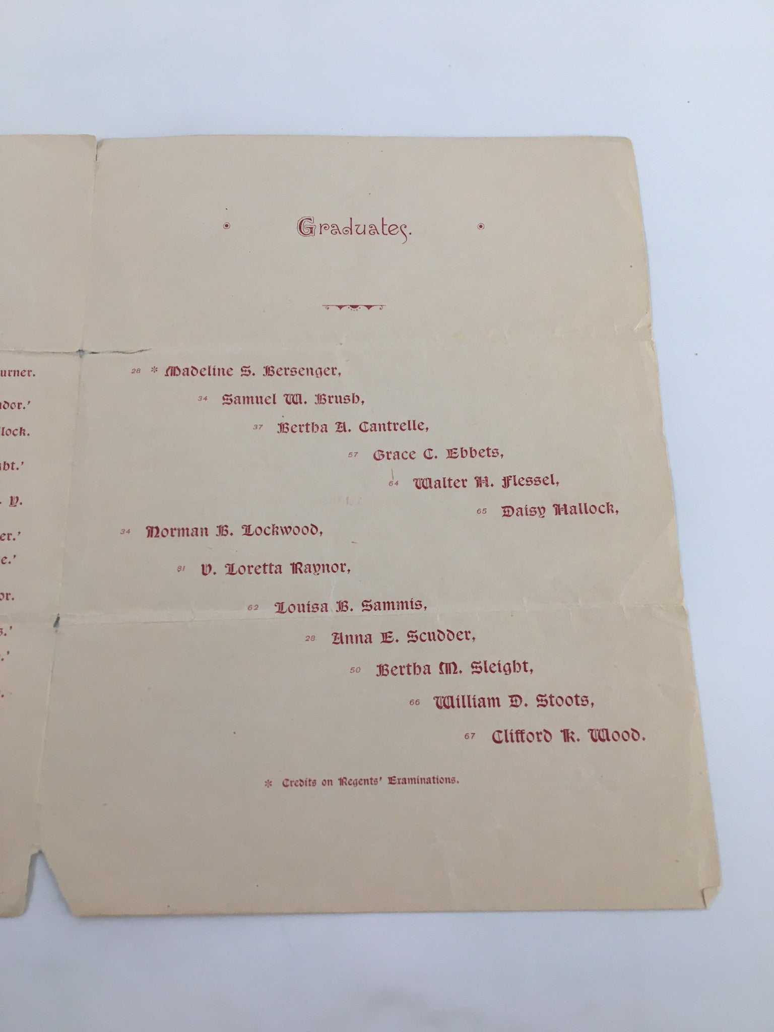 1896 Huntington Opera House Programme Commencement Huntington High School