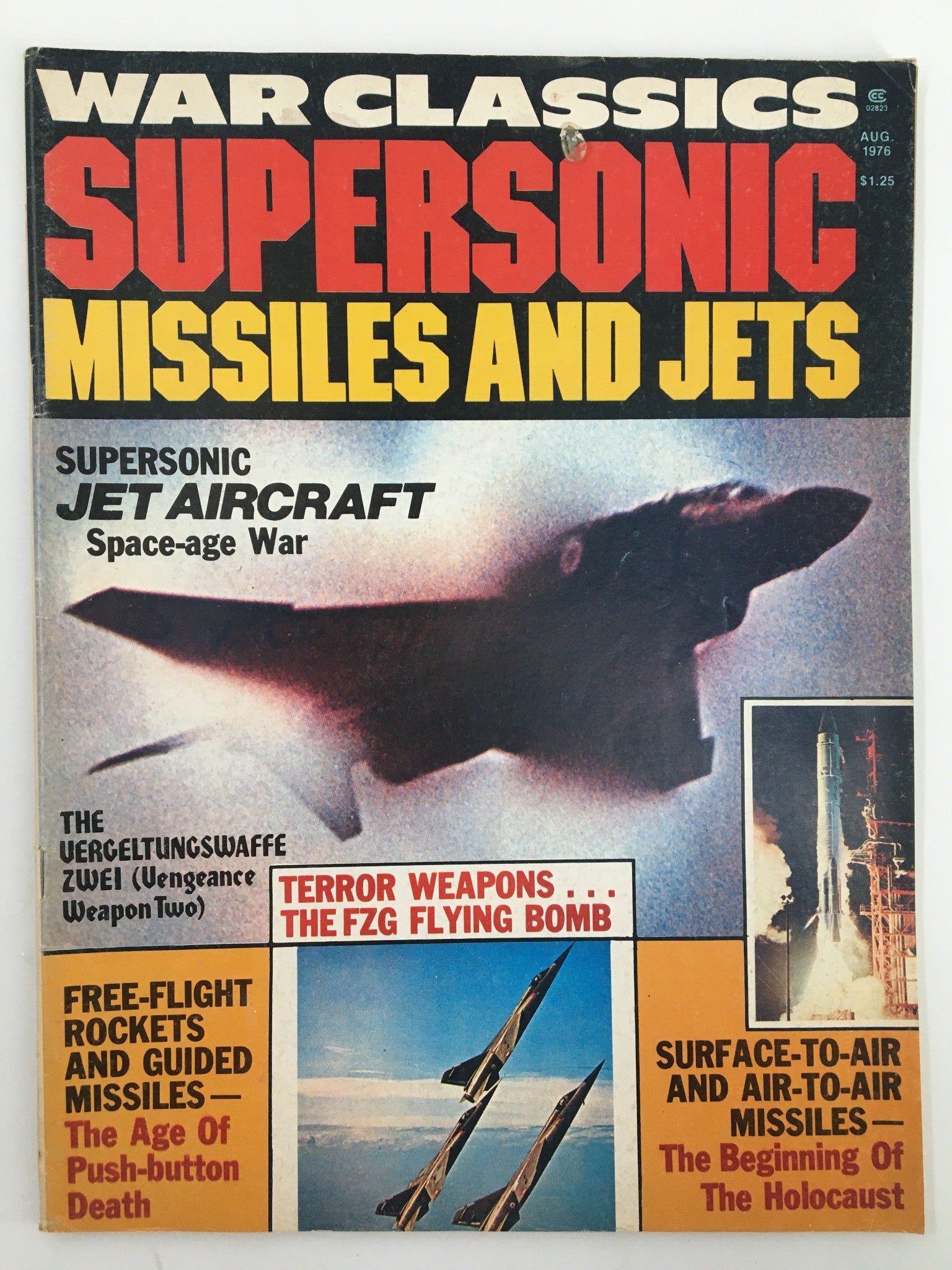 VTG War Classics Magazine August 1976 Supersonic Jet Aircraft Space-Age No Label