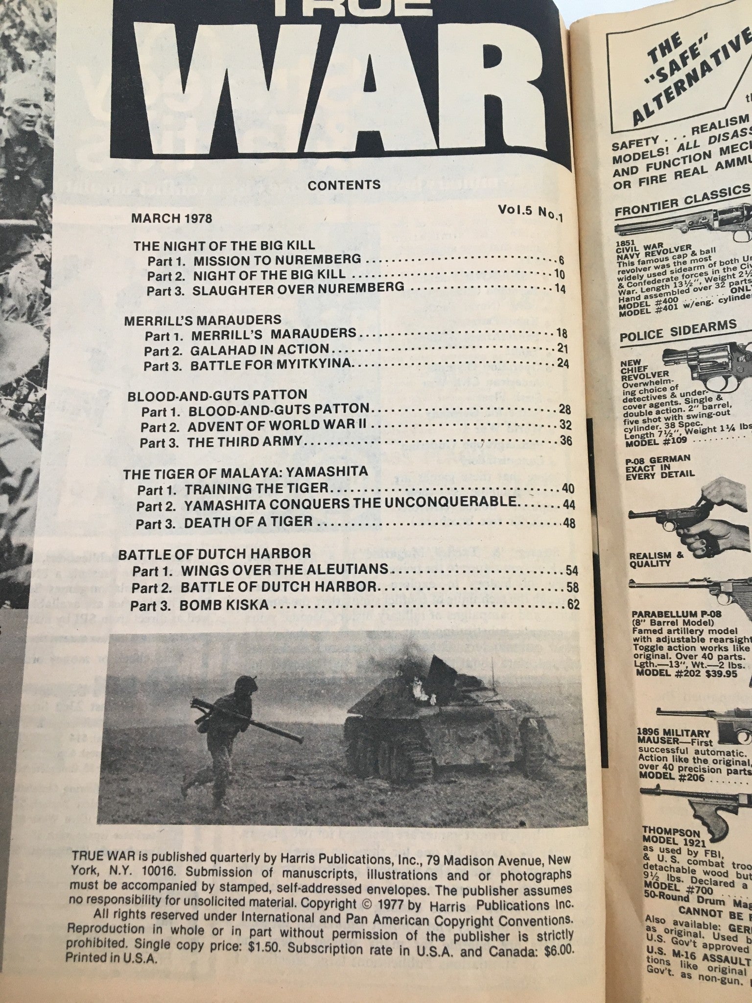 VTG True War Magazine March 1978 Gen. George S. Patton Dutch Harbor No Label