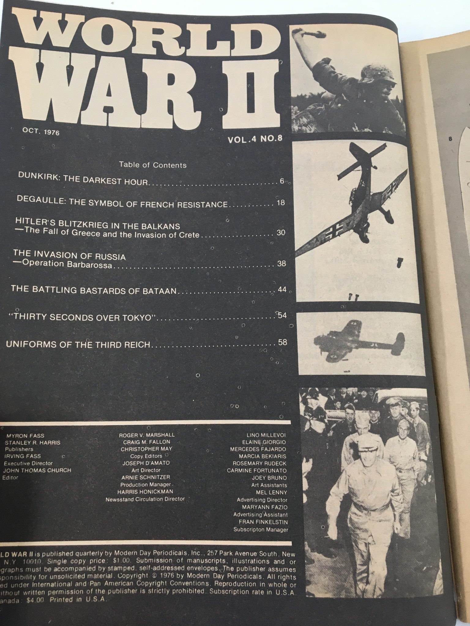 VTG World War II Magazine October 1976 Dunkirk The Darkest Hour No Label