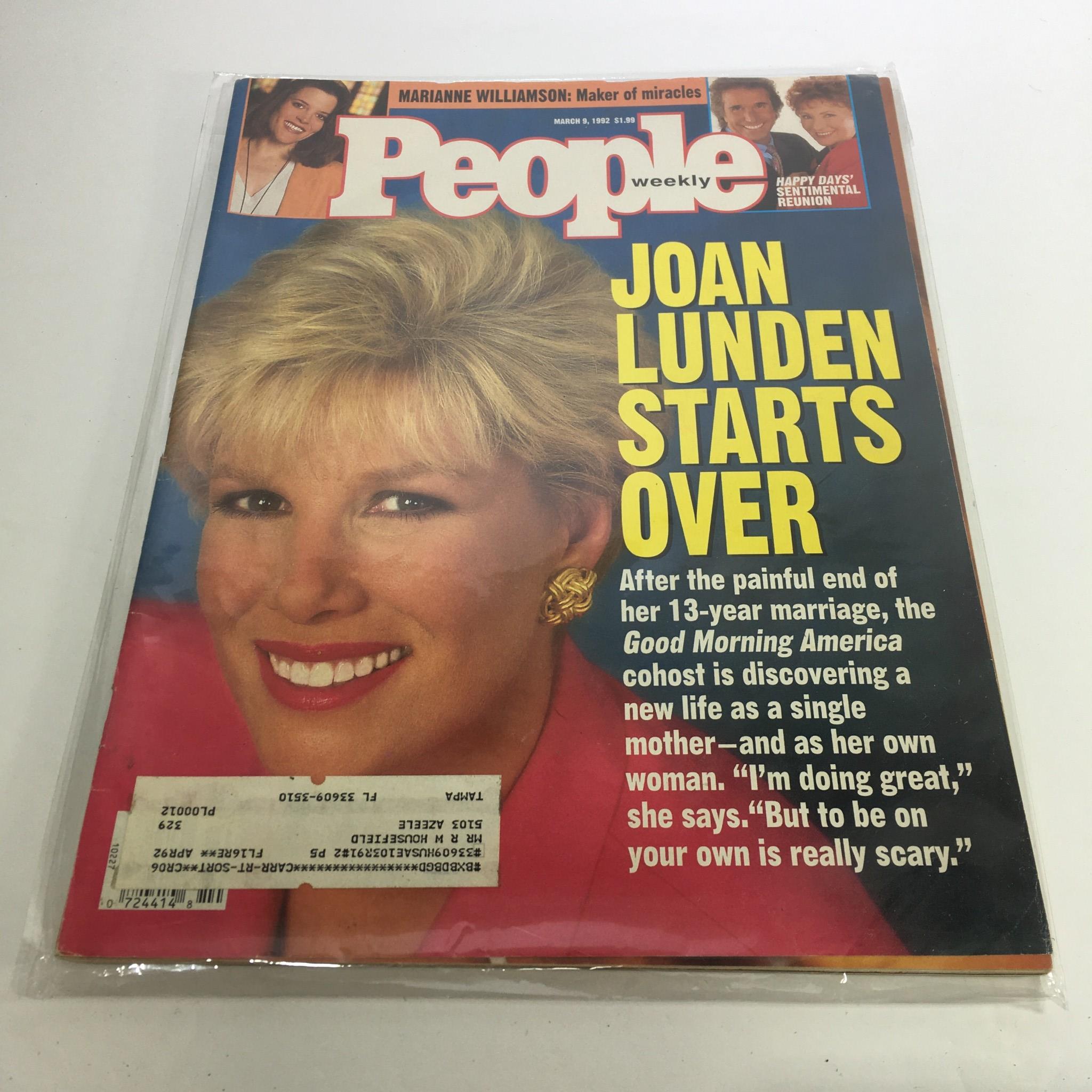 People Magazine: March 9 1992 Joan Lunden Starts Over, Happy Day Reunion