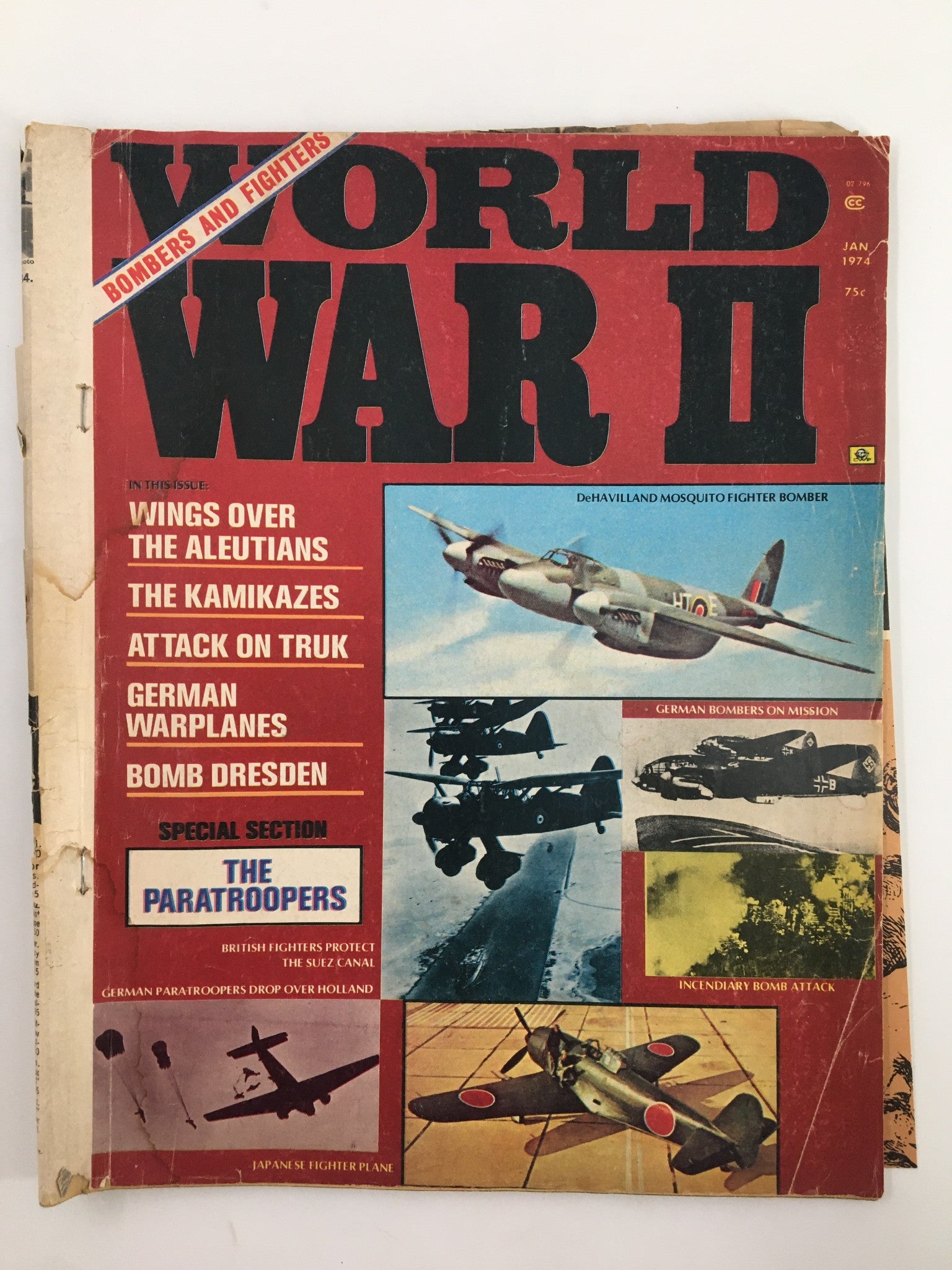 VTG World War II Magazine January 1974 DeHavilland Mosquito Fighter No Label