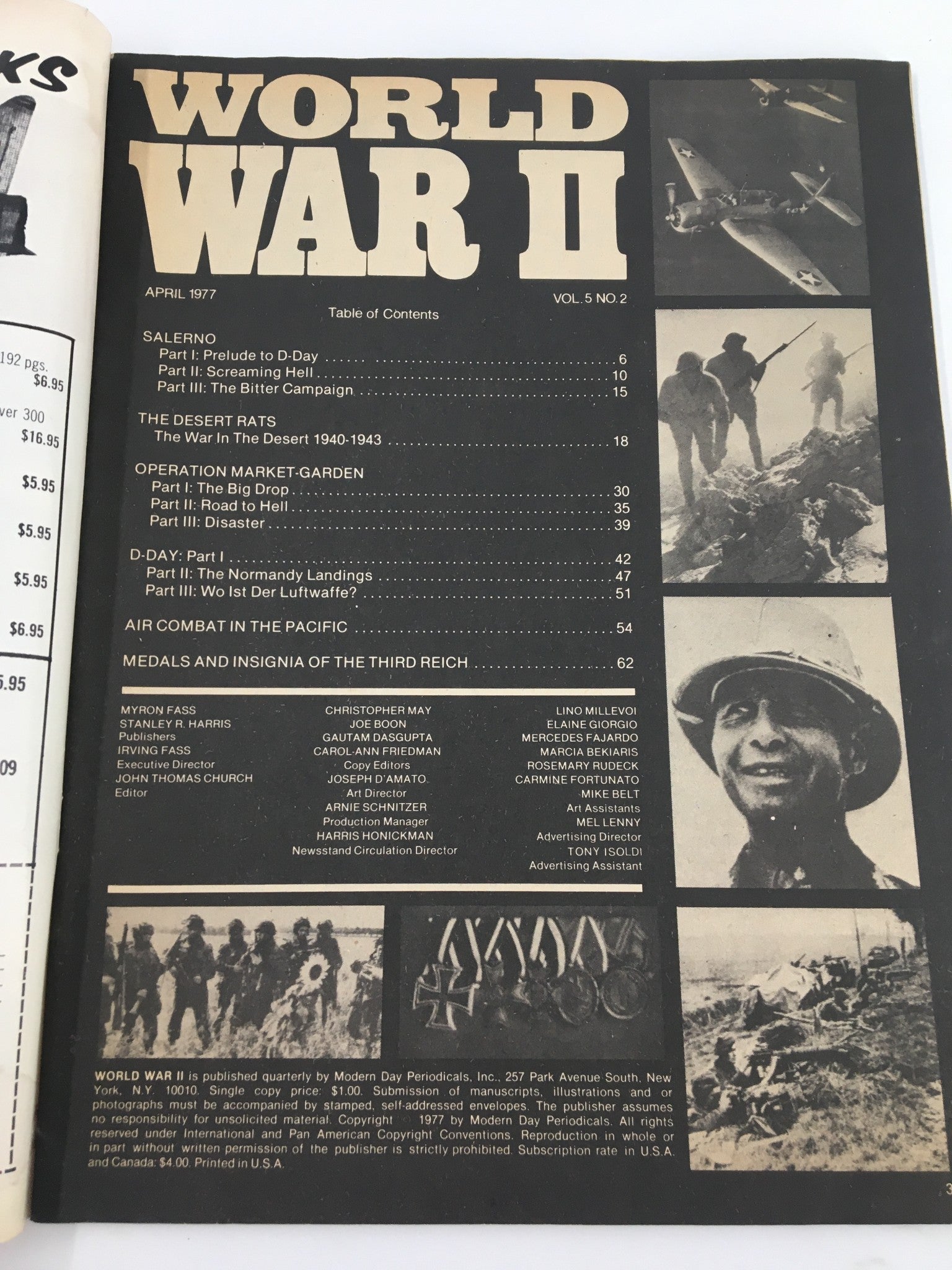 VTG World War II Magazine April 1977 Salerno Prelude to Dooms Day No Label