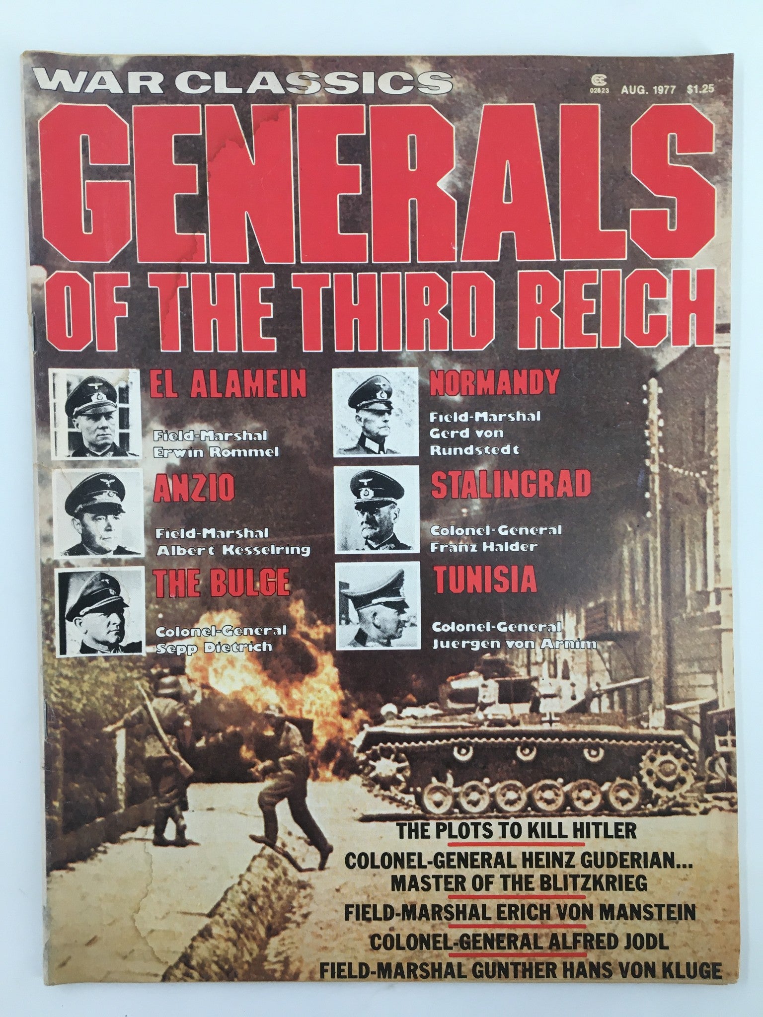 VTG War Classics Magazine August 1977 Generals of the Third Reich No Label