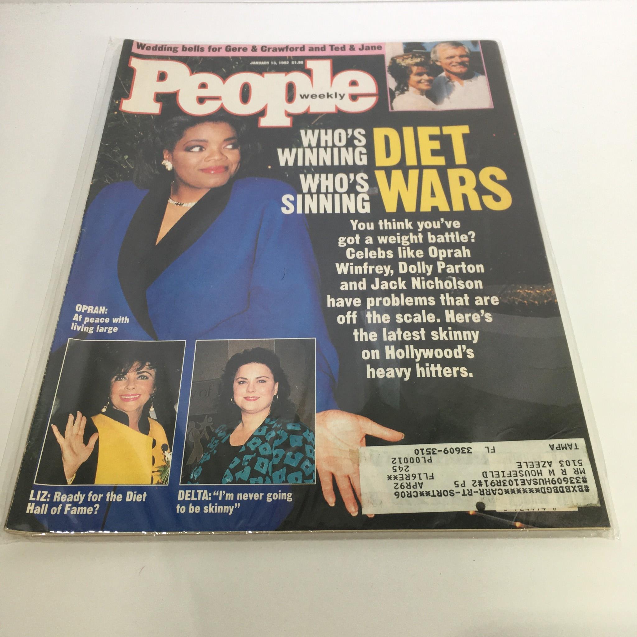 People Magazine January 13 1992 Oprah Winfrey at Peace with Living Large VG