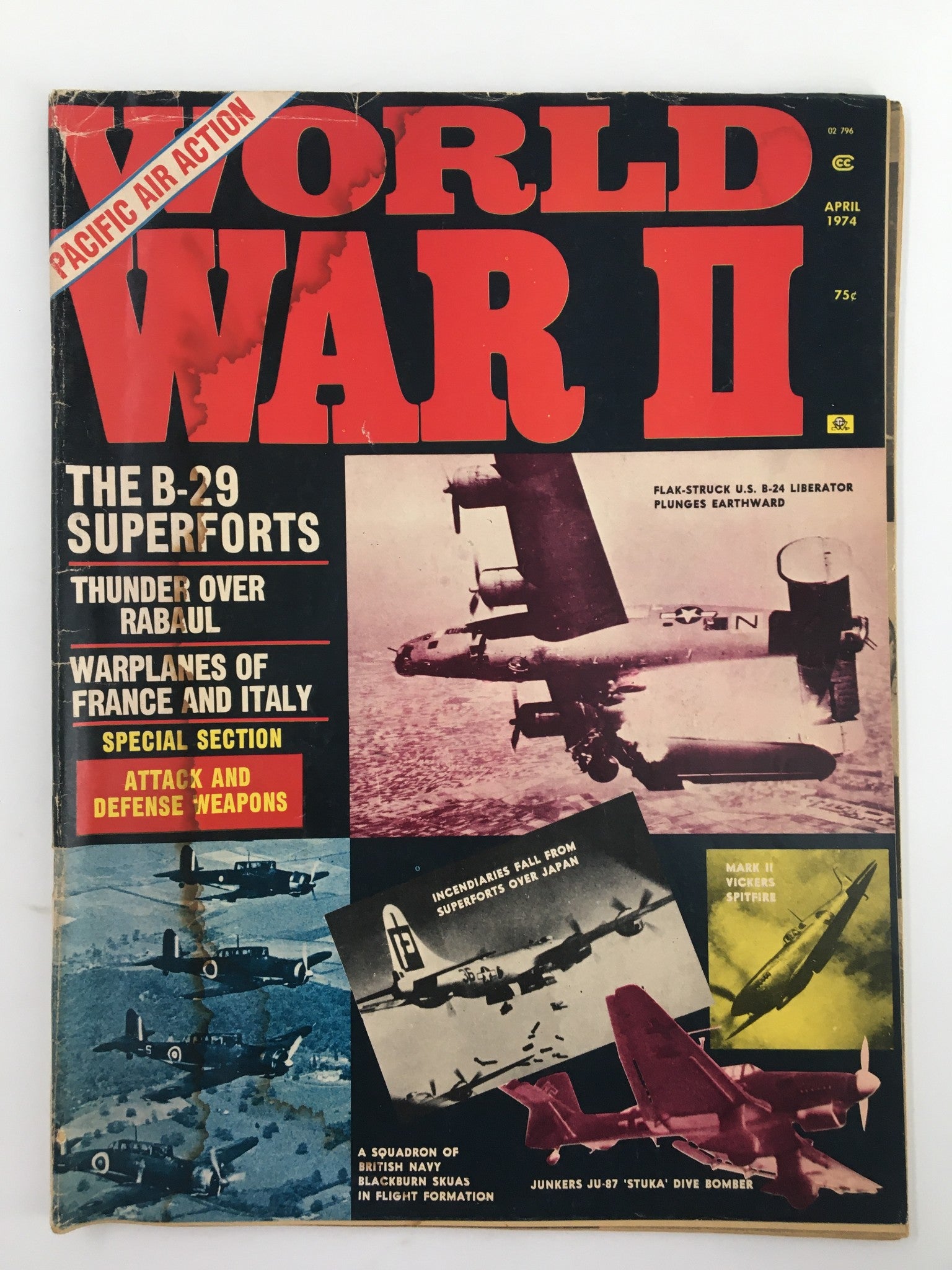 VTG World War II Magazine April 1974 Flak-Struck US B-24 Liberator No Label