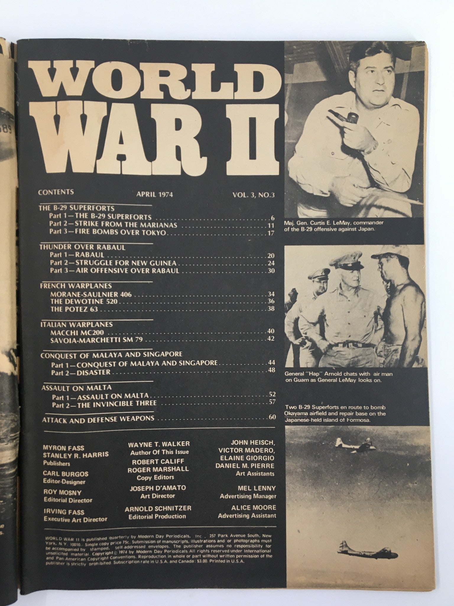 VTG World War II Magazine April 1974 Flak-Struck US B-24 Liberator No Label