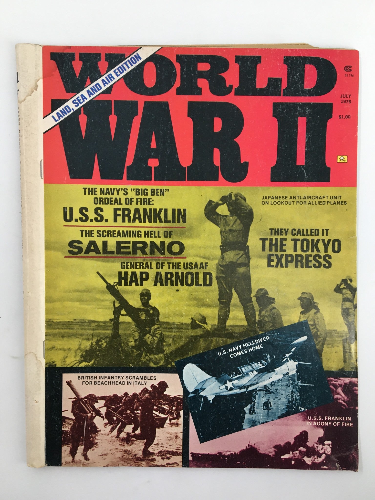 VTG World War II Magazine July 1975 USS Franklin in Agony of Fire No Label