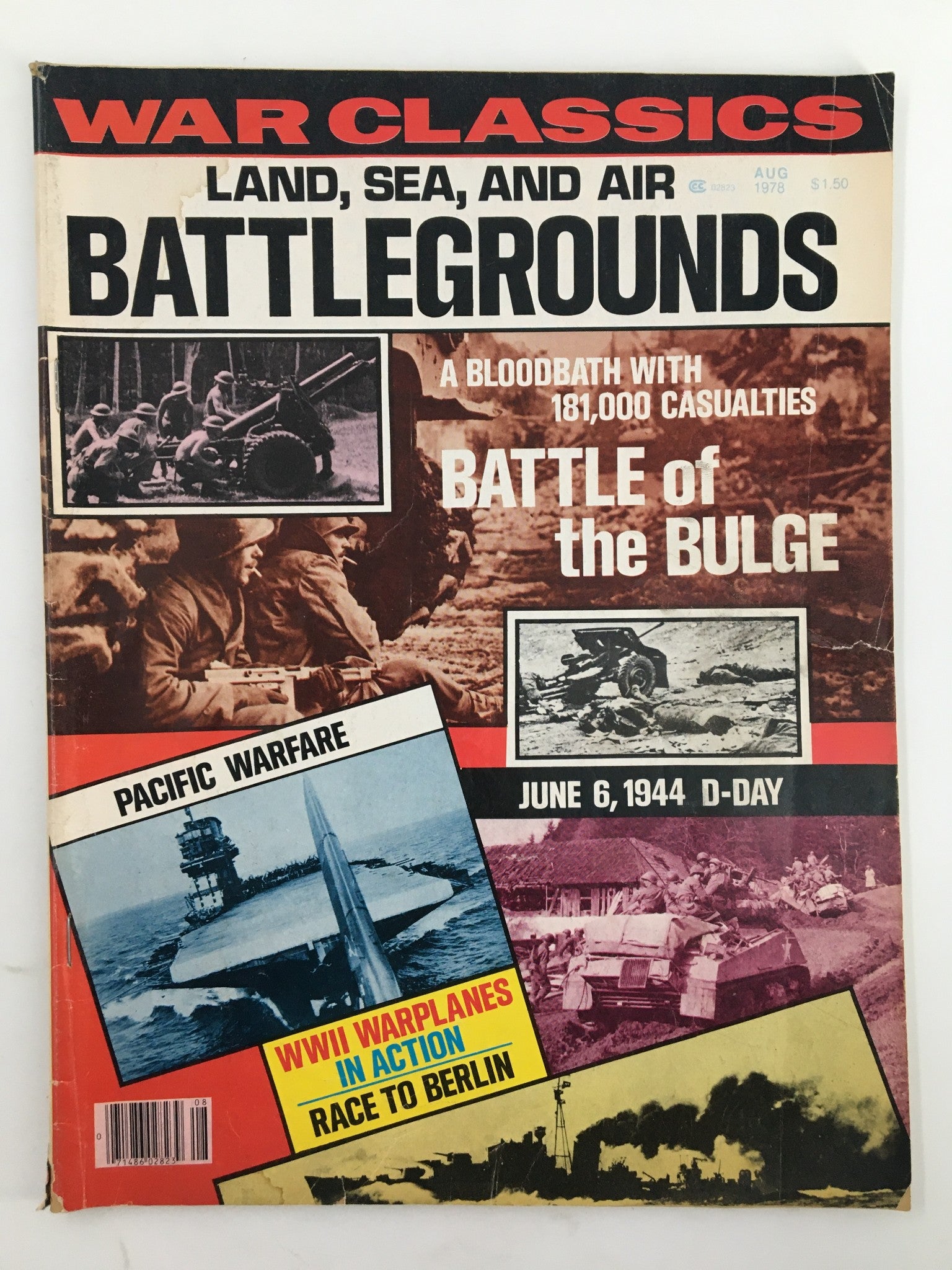 VTG War Classic Magazine August 1978 Land, Sea, Air Battlegrounds No Label