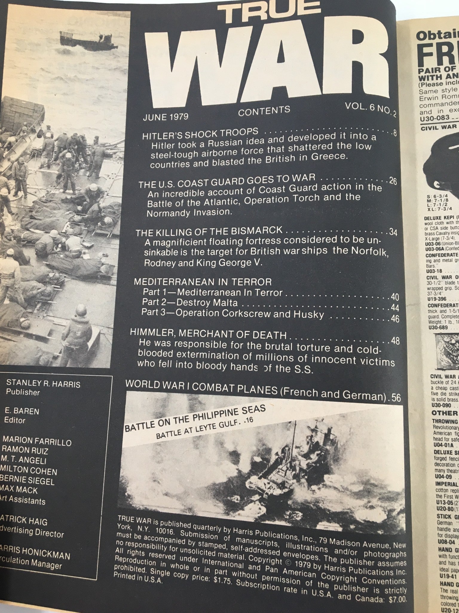 VTG True War Magazine June 1979 Adolf Hitler's Shock Troops No Label