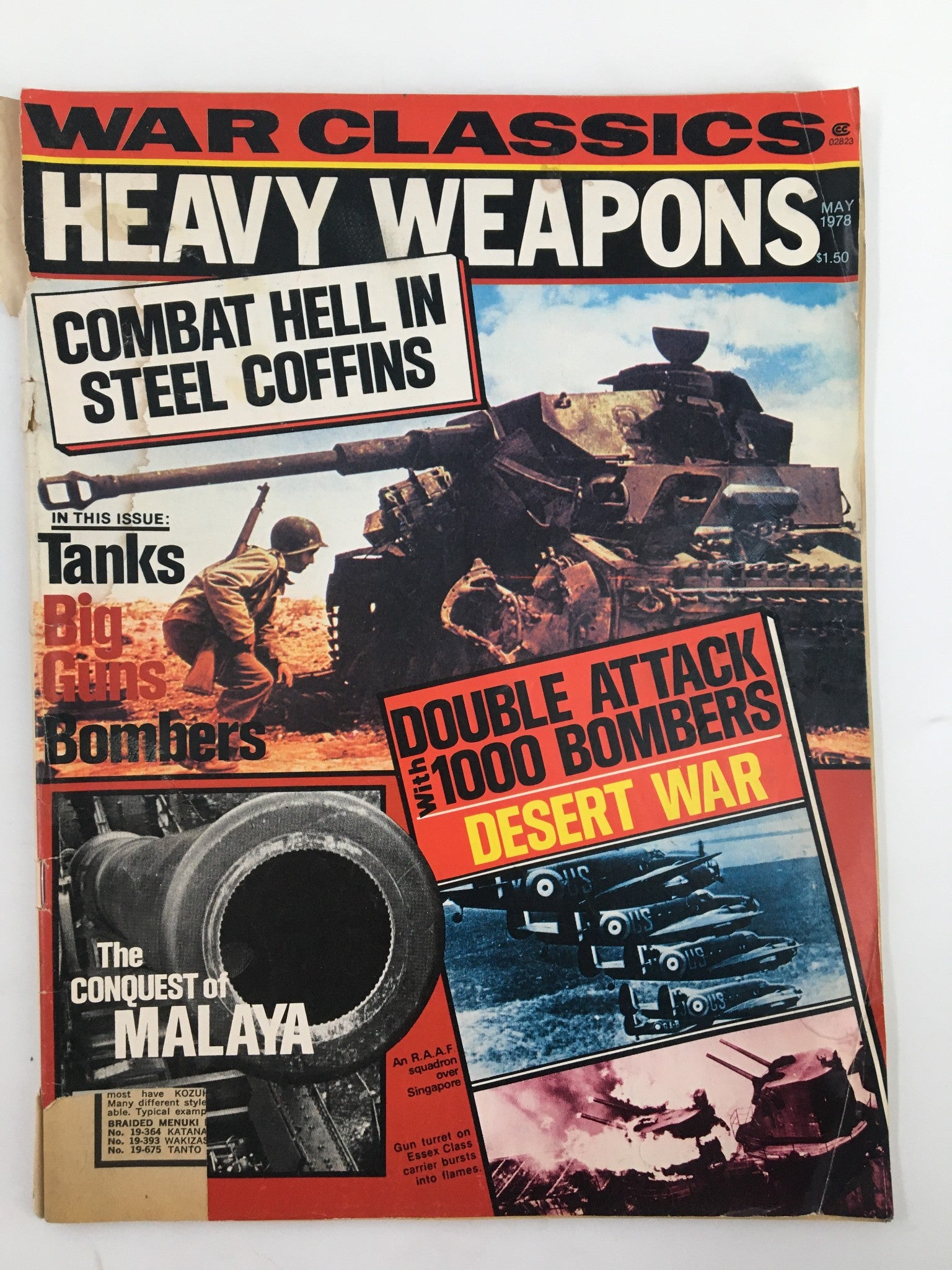 VTG War Classics Magazine May 1978 Combat Hell in Steel Coffins No Label