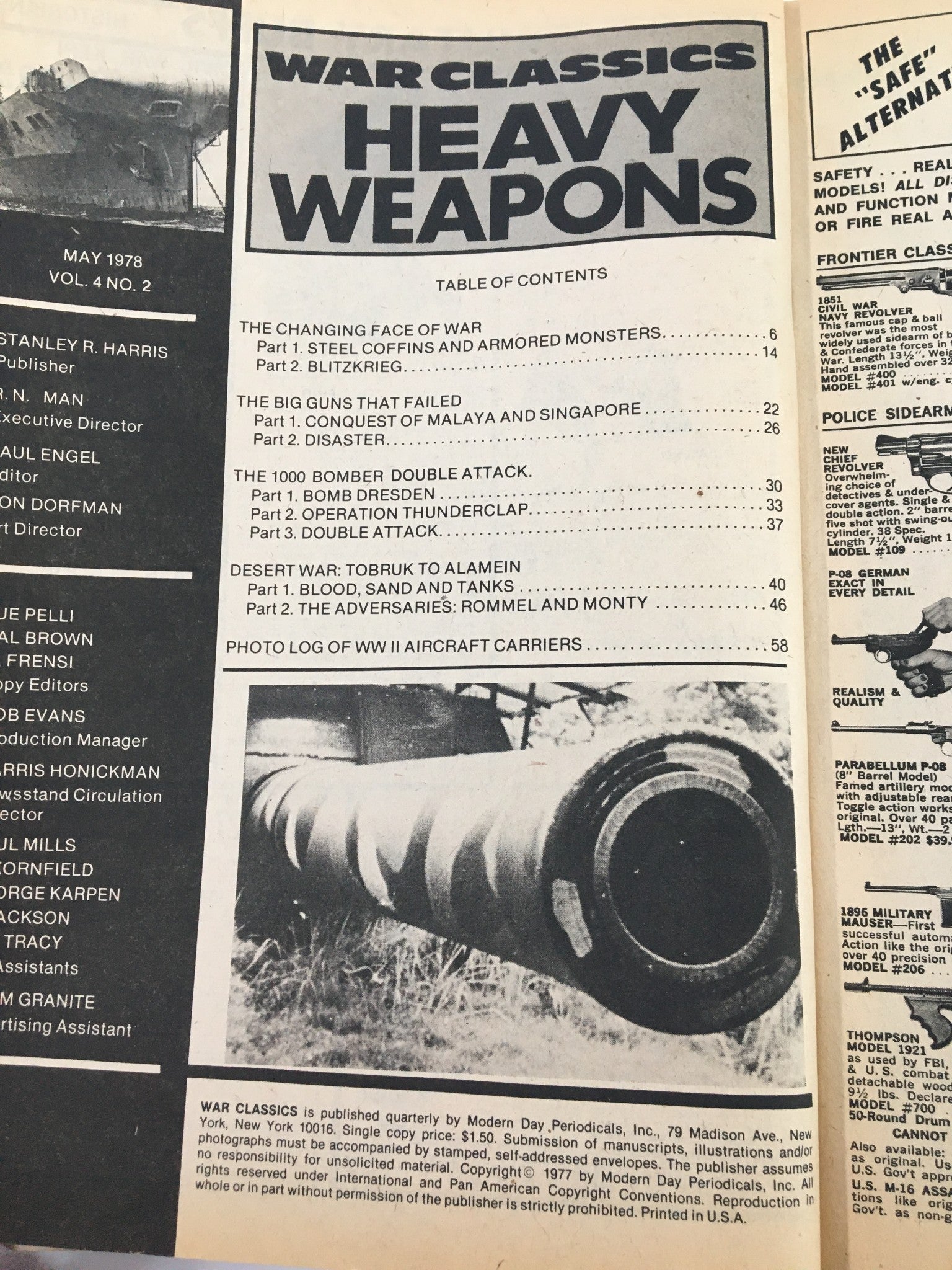 VTG War Classics Magazine May 1978 Combat Hell in Steel Coffins No Label